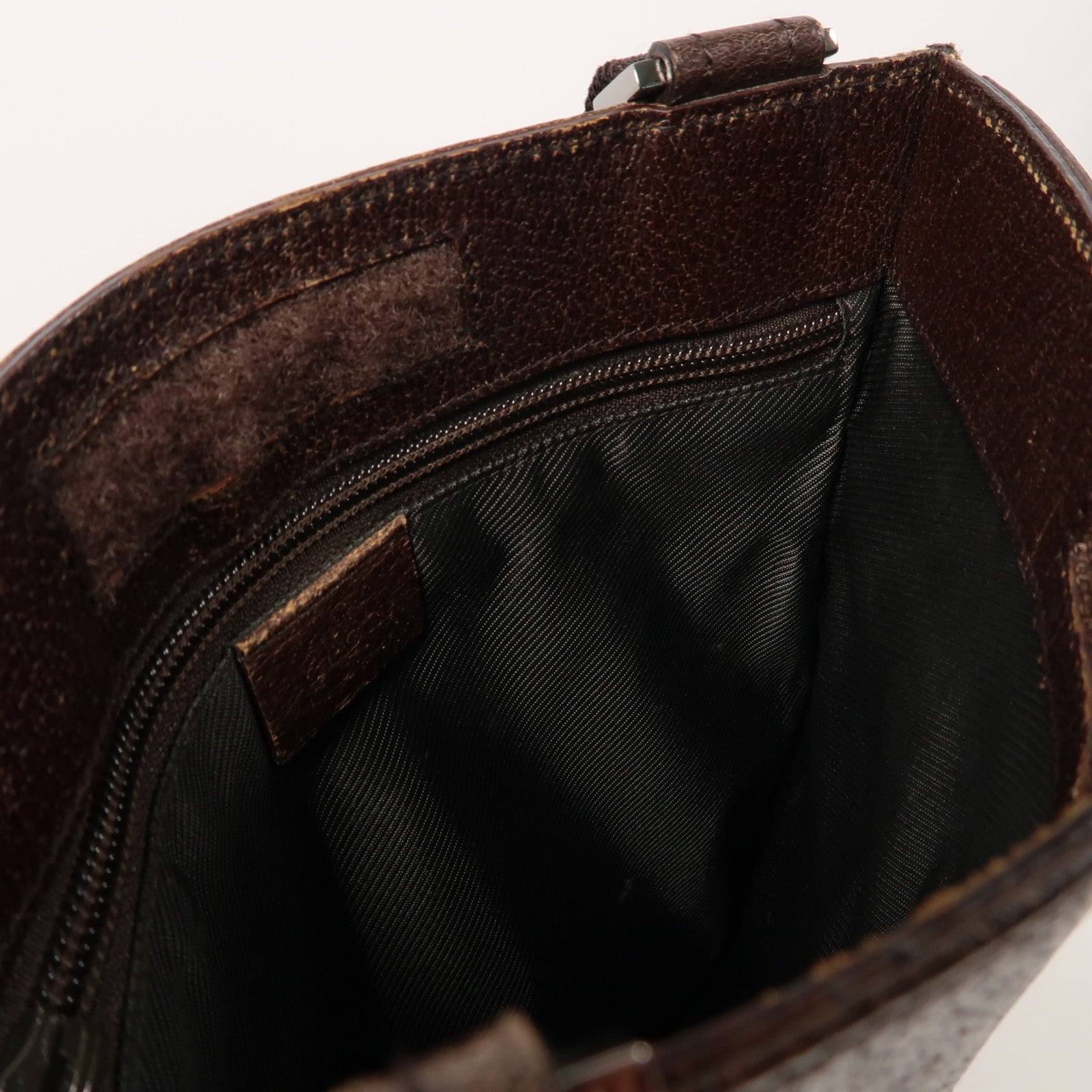 GUCCI 帆布Crossbody Shoulder Bag銀扣肩背袋啡色