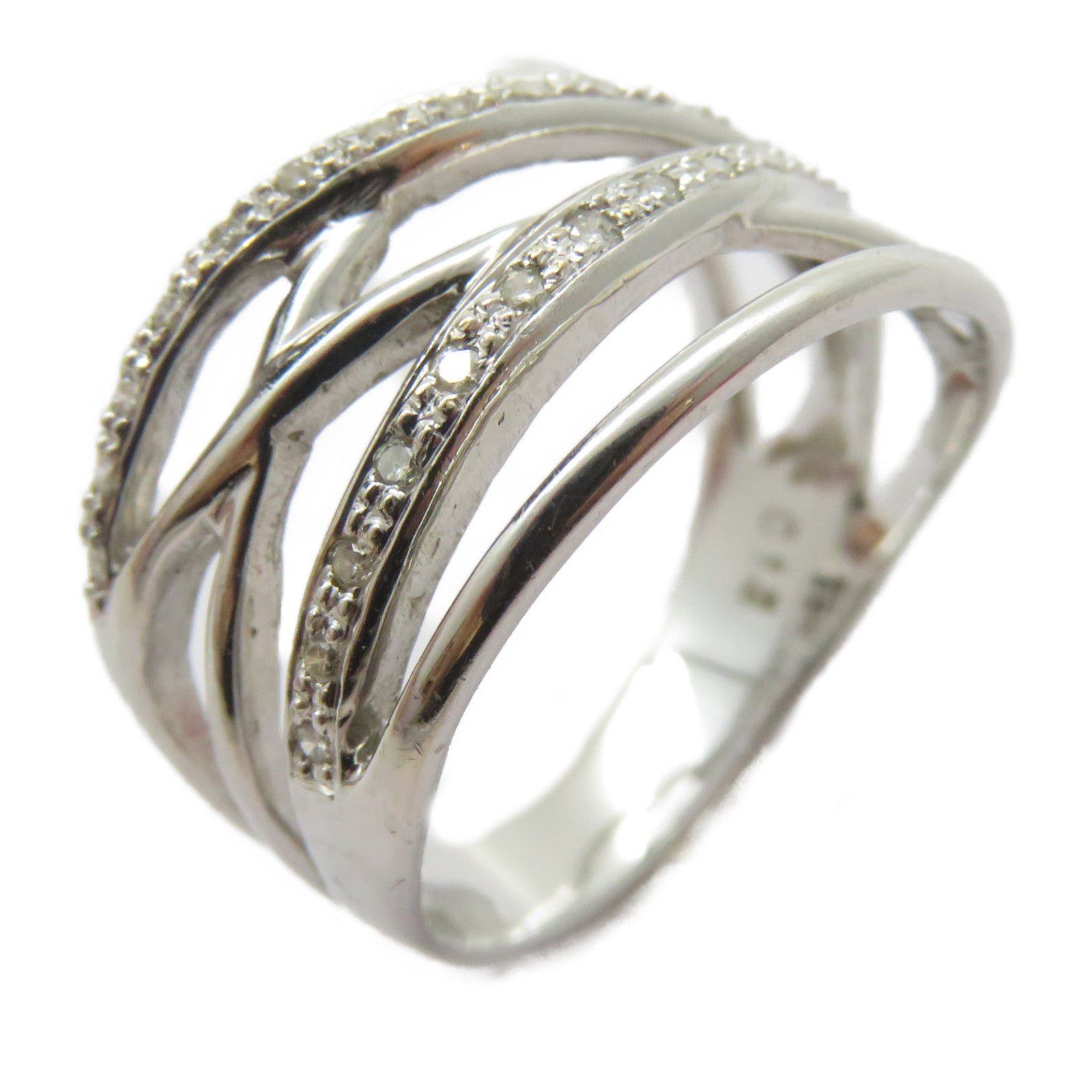 JEWELRY 【激減優惠】18K白金Diamond Ring 0.13ct鑽石戒指US#6.75