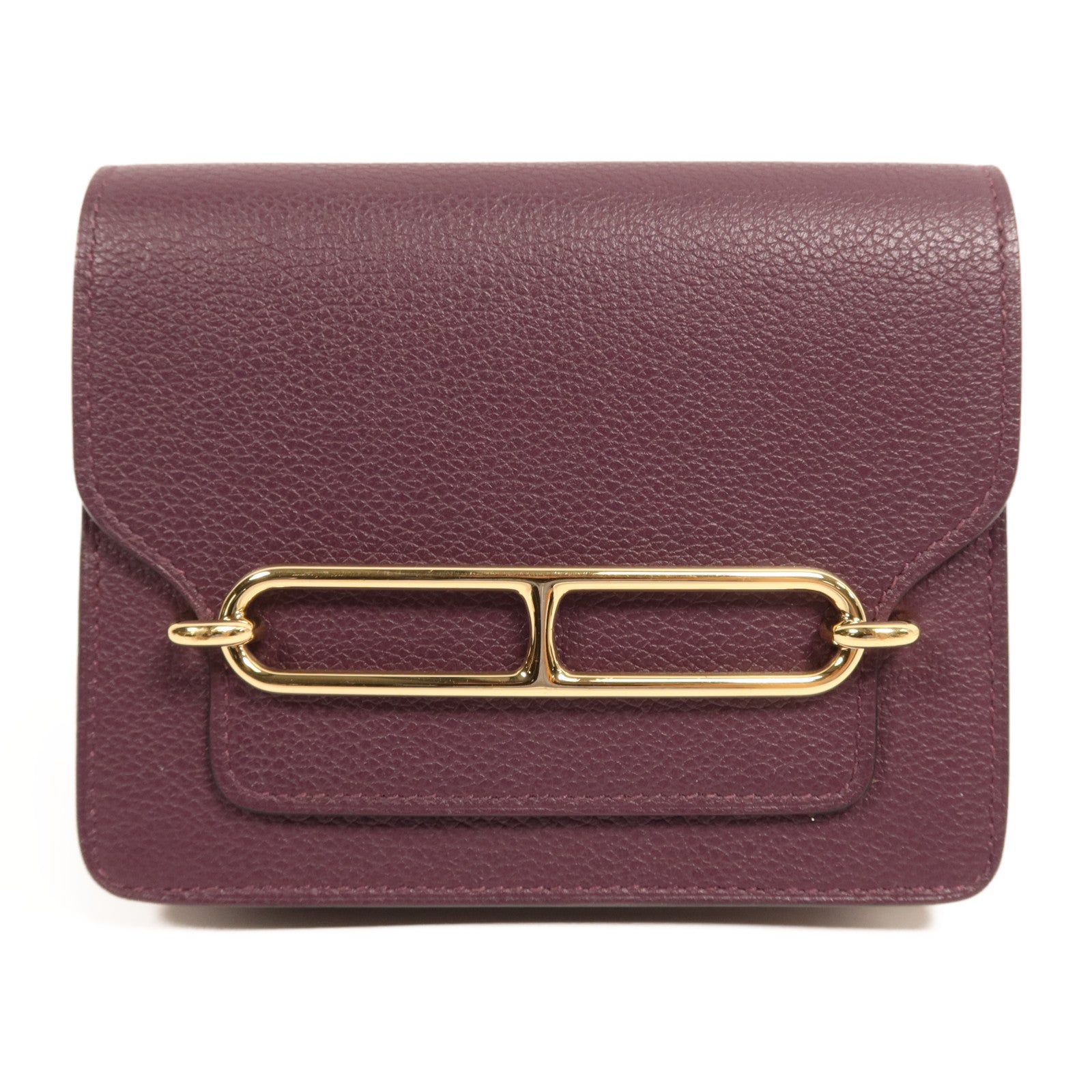 HERMES 【激減優惠】Evercolour皮革Roulis Slim金扣手拿包Cassis