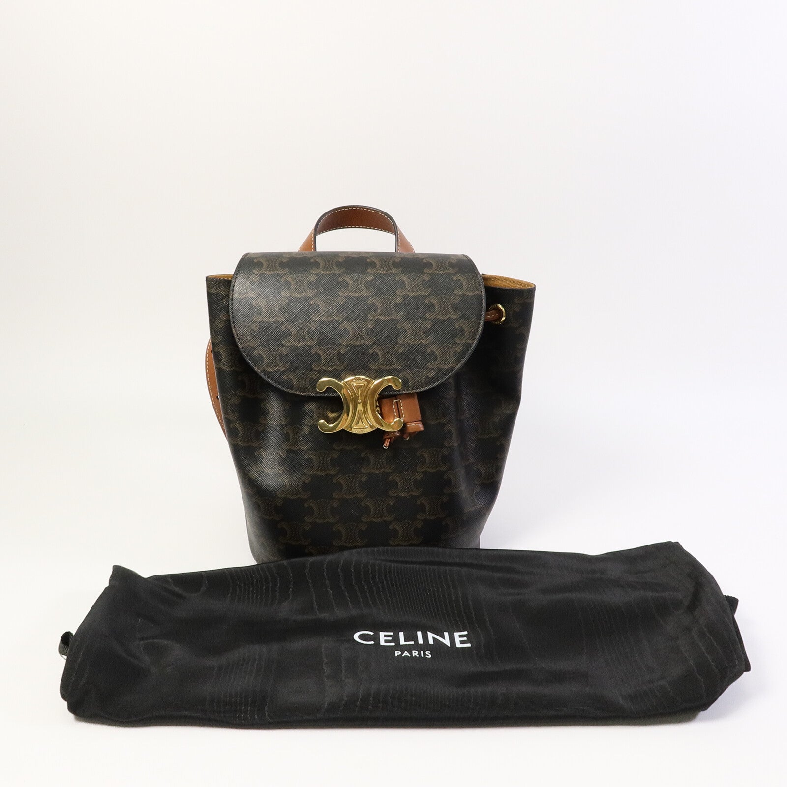 CELINE 塗層帆布Bonnie Triomphe Backpack背包