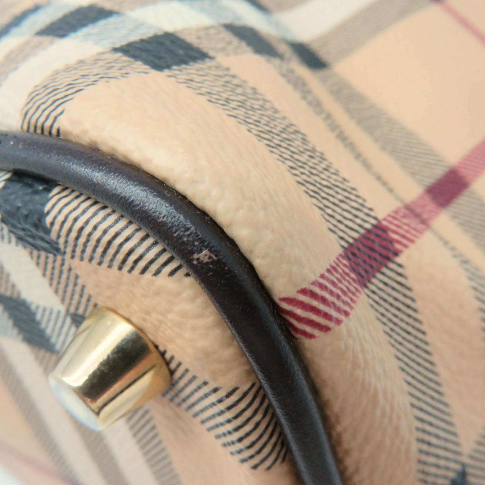 BURBERRY 【激減優惠】塗層帆布Tote Bag金扣肩背袋啡色