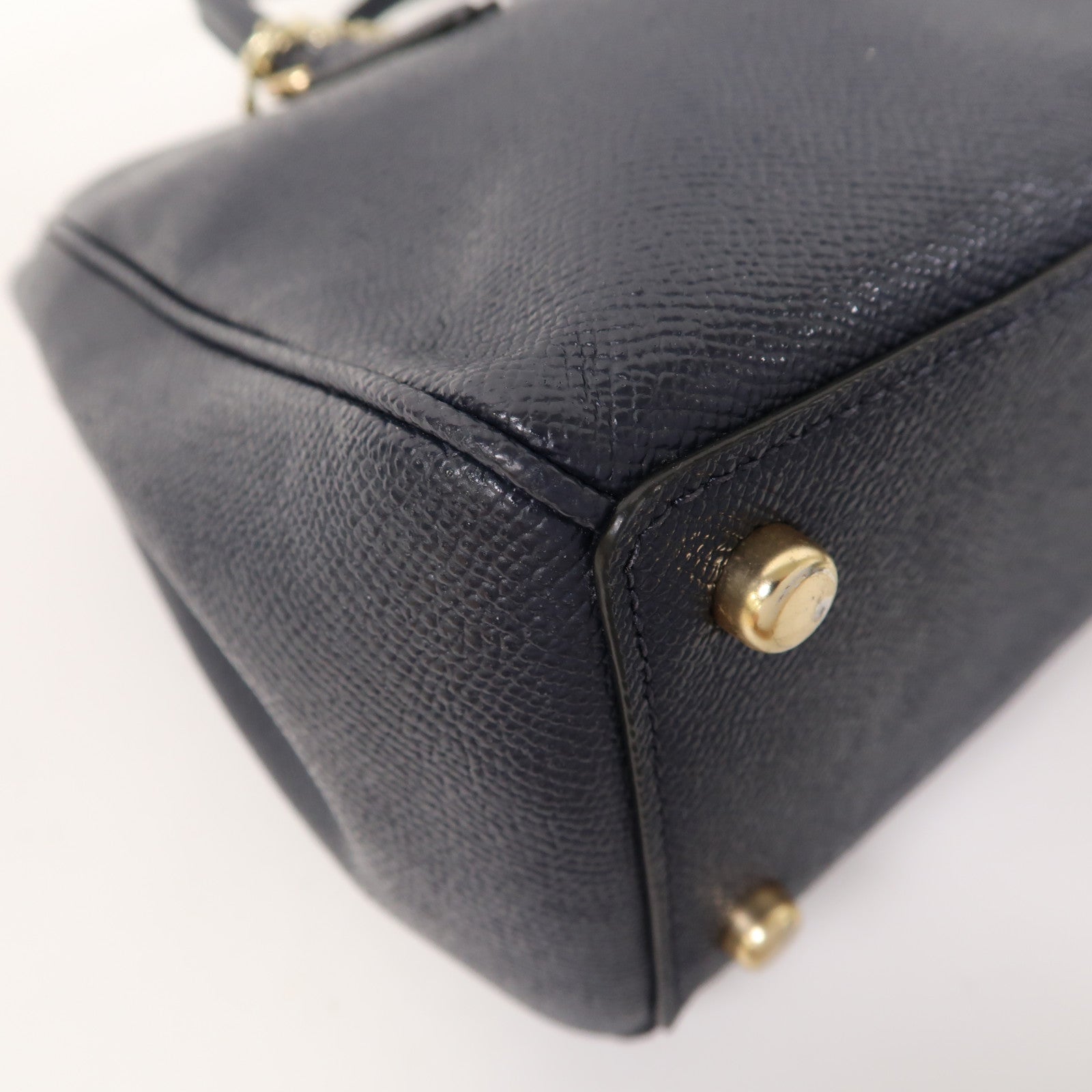 COACH 【激減優惠】牛皮皮革Shoulder Bag金扣手挽肩背兩用袋藍色