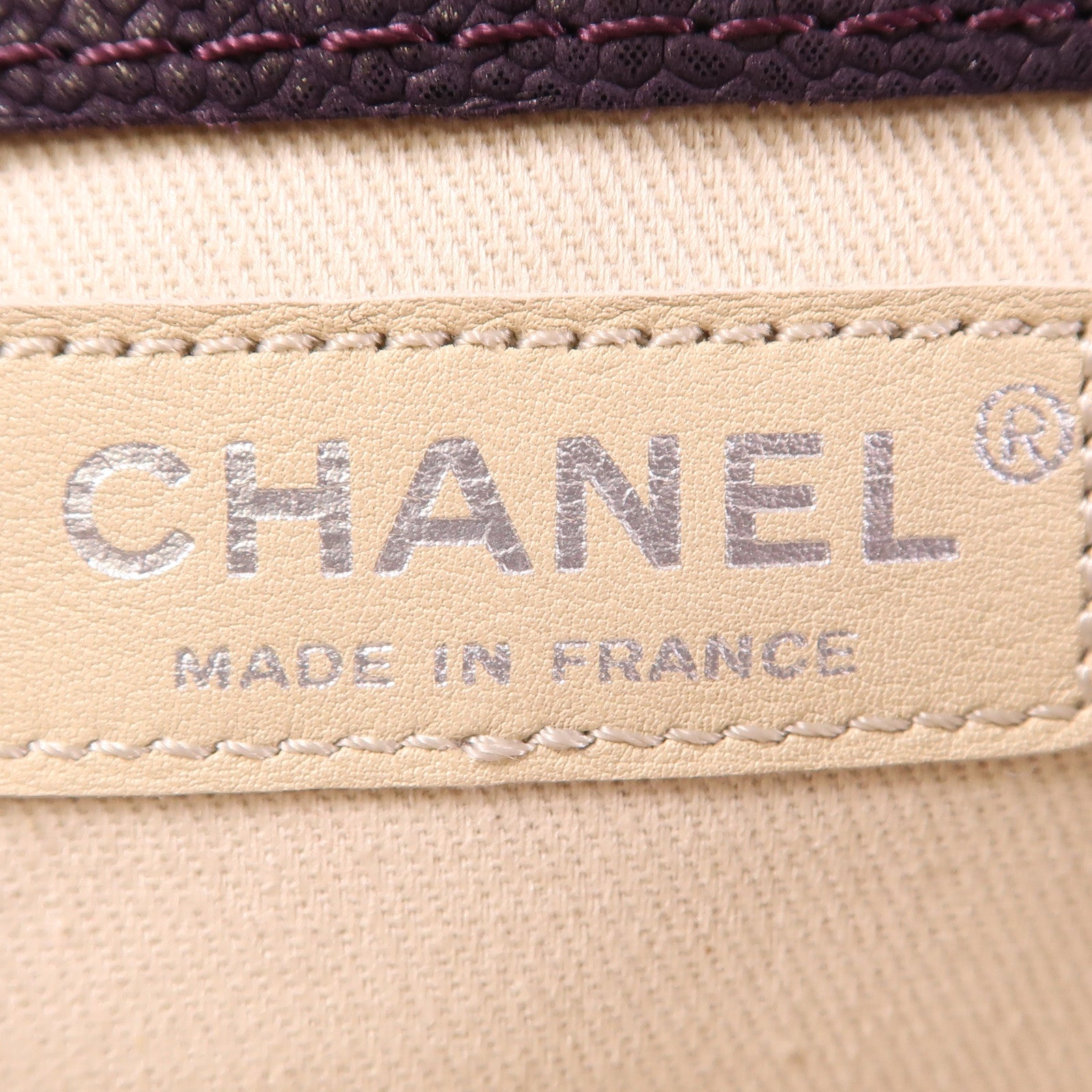CHANEL CC SHW Chain Shouder Bag Calfskin Leather Purple