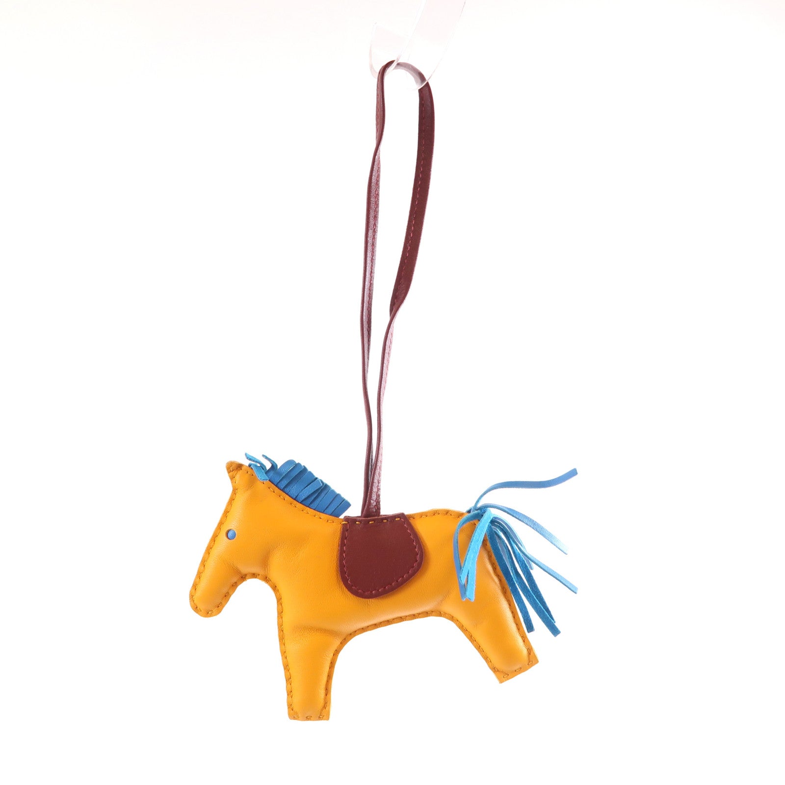 HERMES Rodeo MM Charm Swift Leather Orange/Blue/Brown