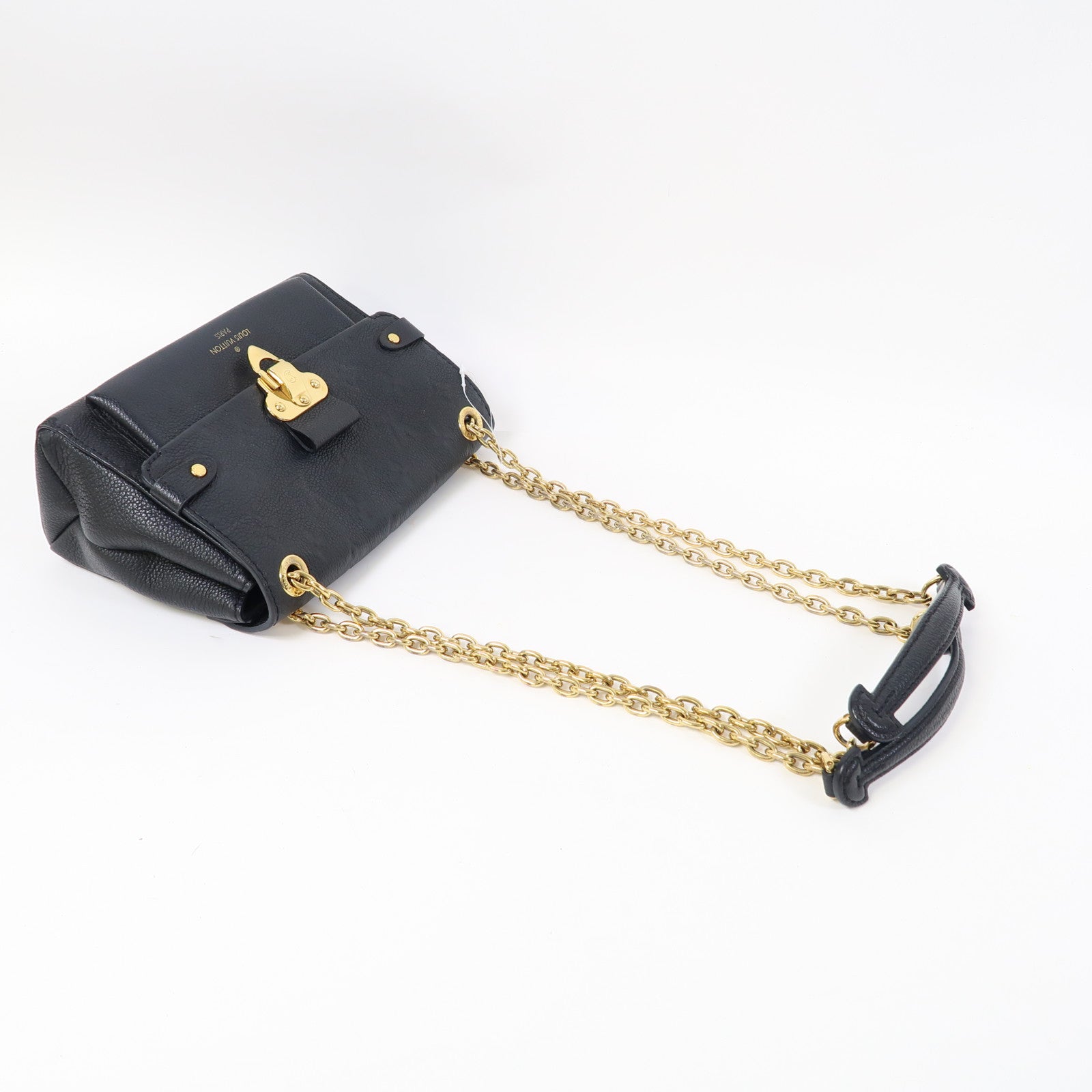 LOUIS VUITTON Monogram Empreinte Vavin BB Shoulder Bag金扣鏈帶肩背袋黑色