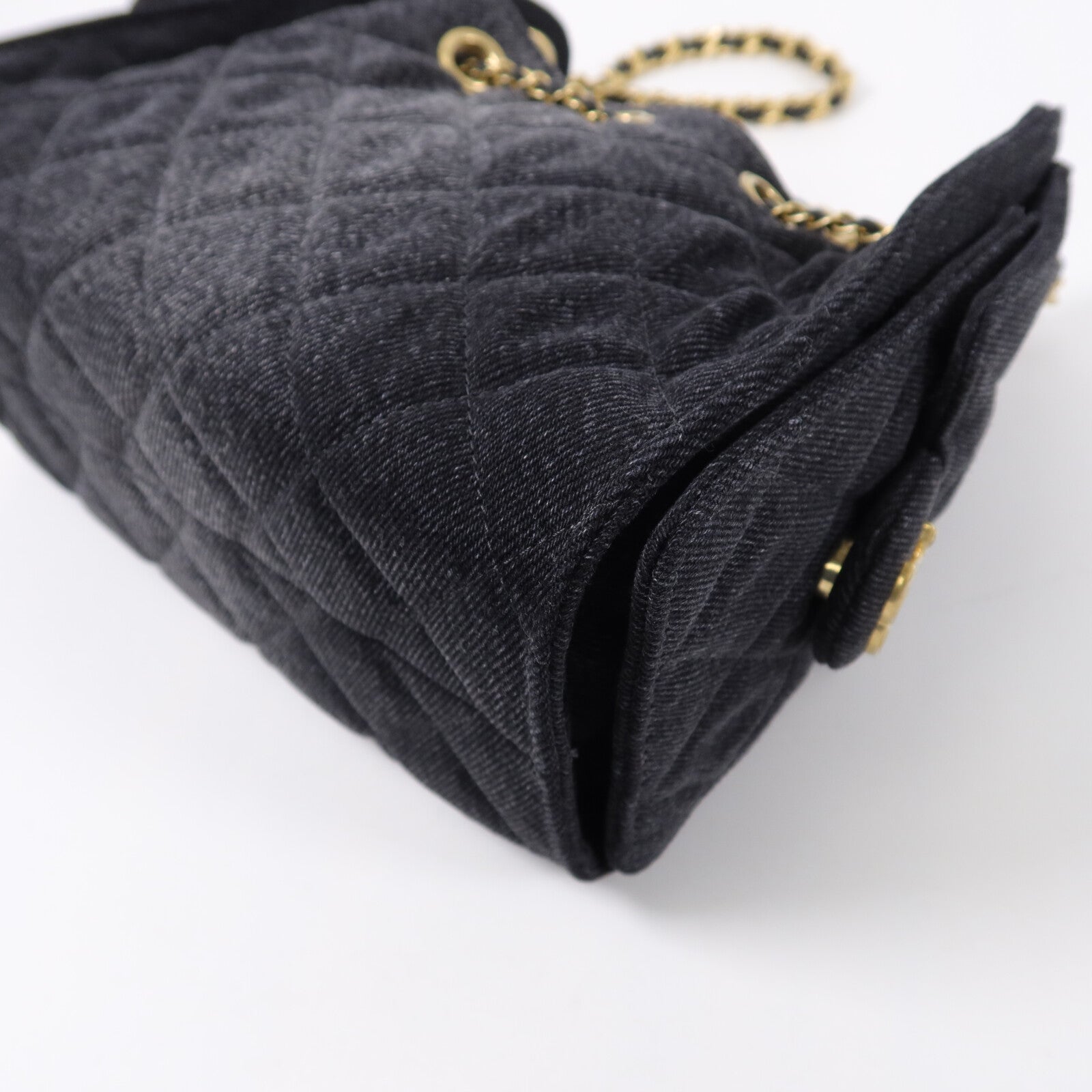 CHANEL 牛仔布Chanel 25 Mini鏈帶肩背袋