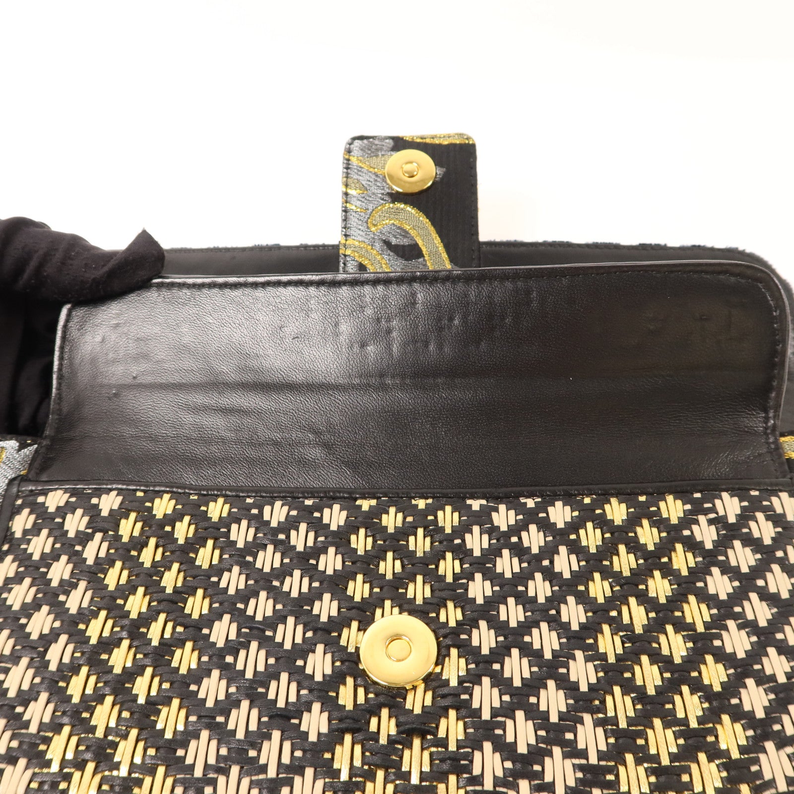 BVLGARI 天鵝絨/布料Clutch Bag金扣手拿包