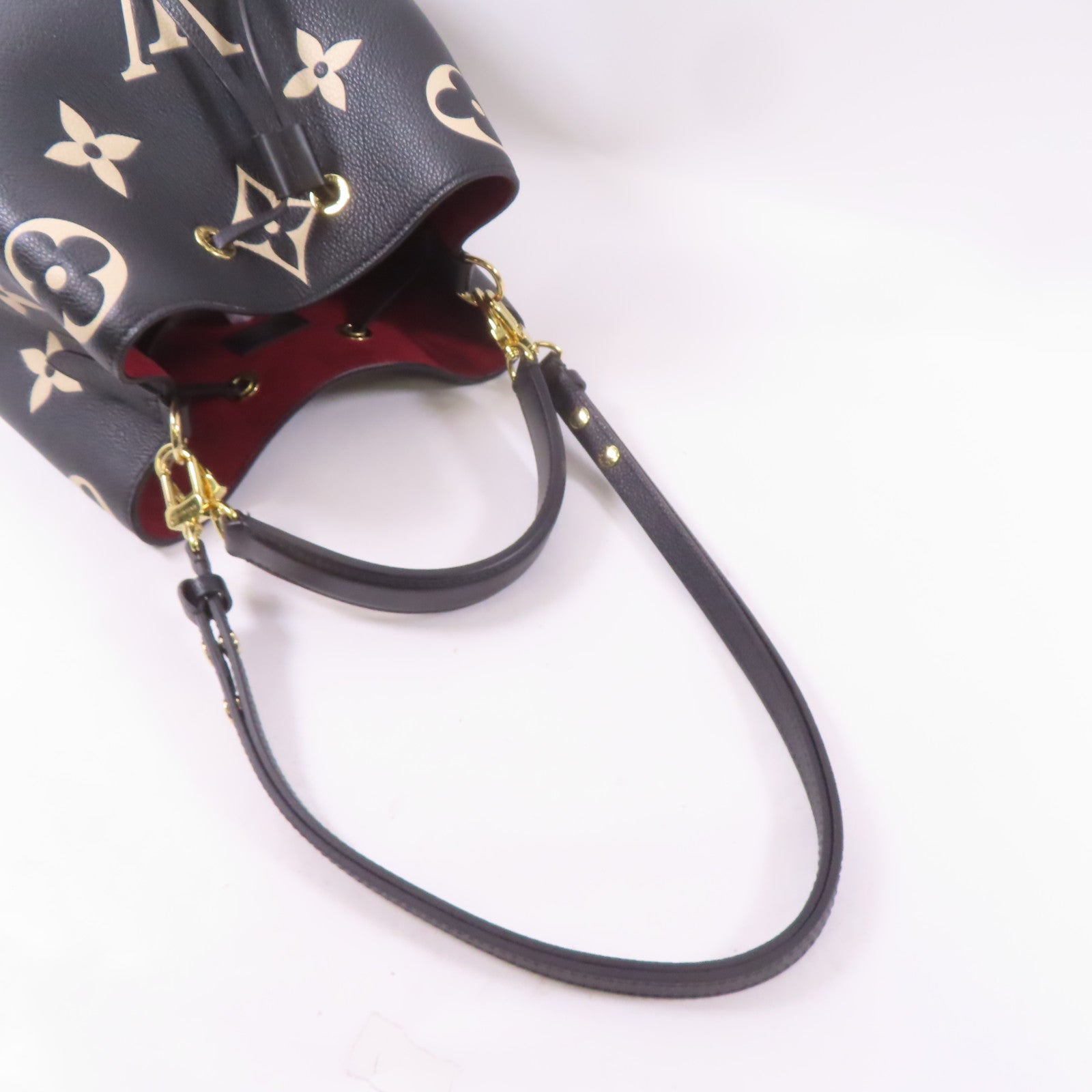 LOUIS VUITTON Monogram Empreinte Neo Noe金扣手挽肩背兩用袋黑色