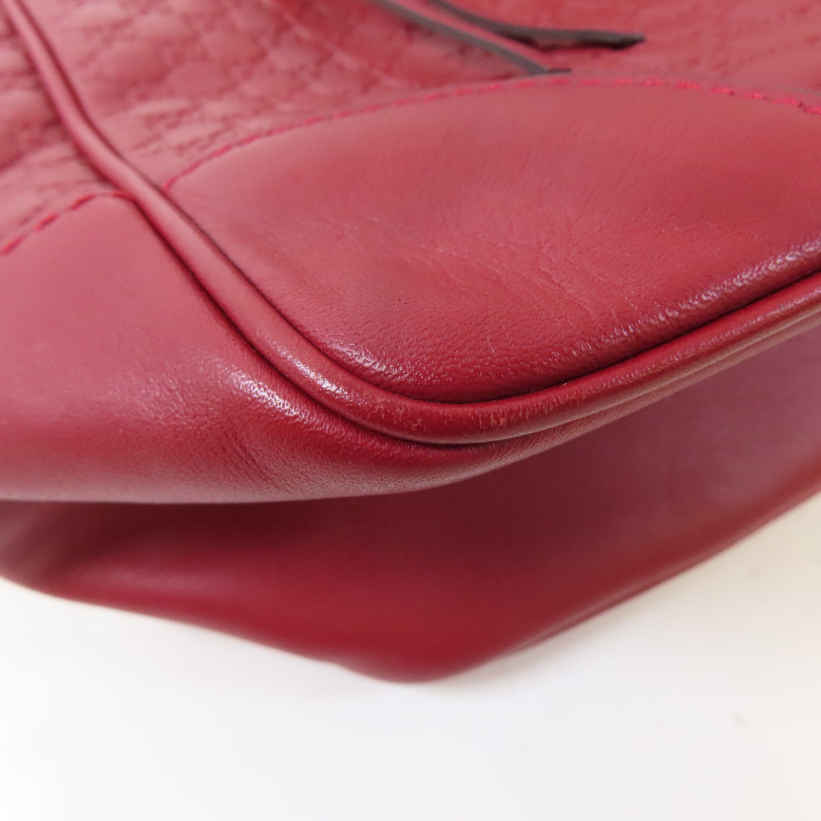 GUCCI 牛皮皮革Microguccissima 2 Way Bag金扣手挽肩背兩用袋紅色