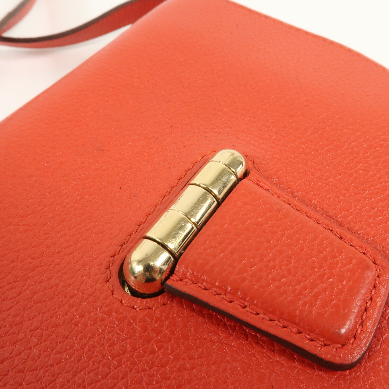 HERMES Evercolor皮革Mini Convoyeur金扣肩背袋Rouge Tomate