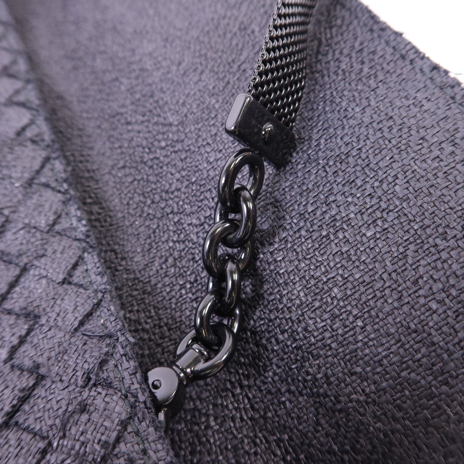 BOTTEGA VENETA 藤料Handbag黑扣手挽袋