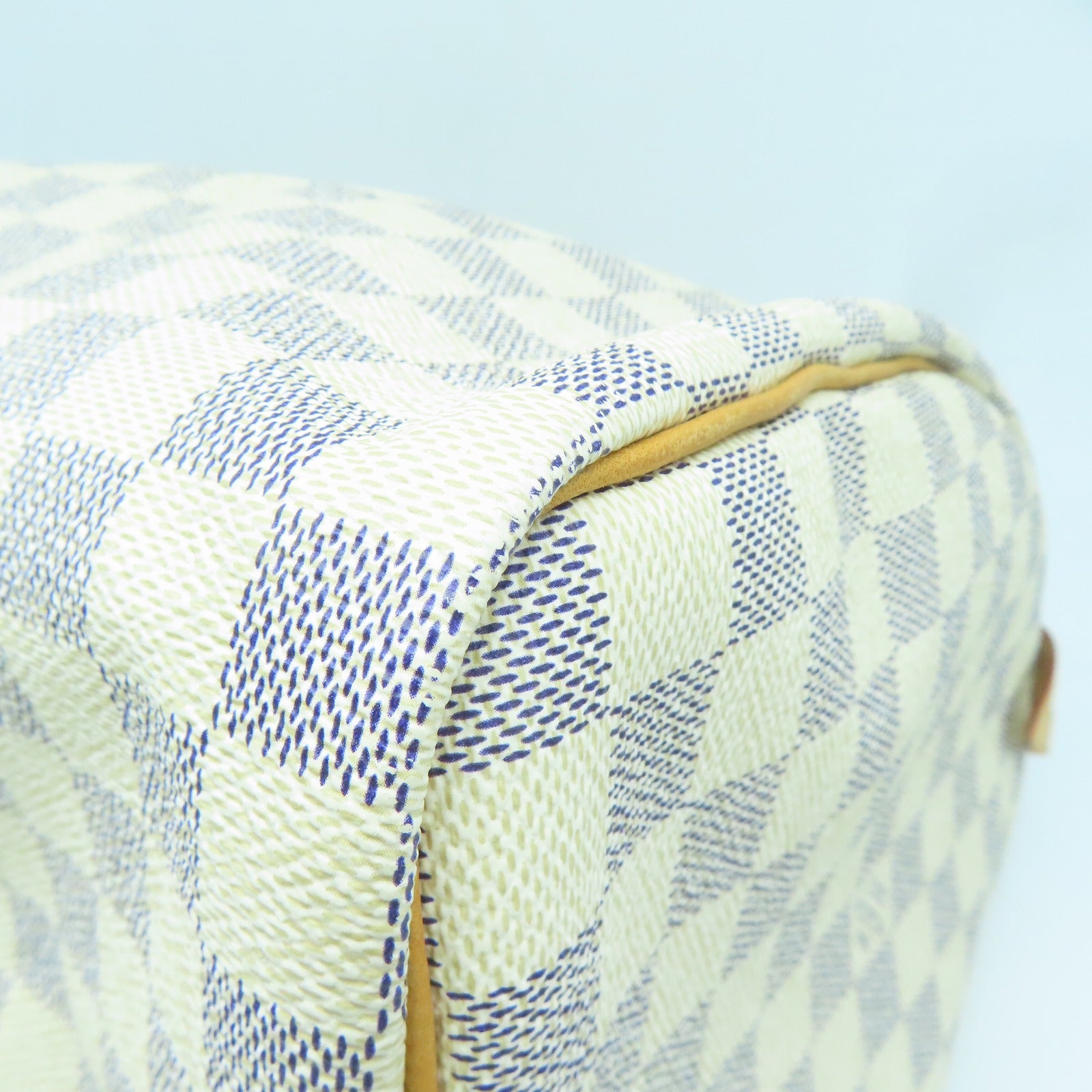 LOUIS VUITTON 【激減優惠】Damier Azur Speedy 35金扣手挽袋白色