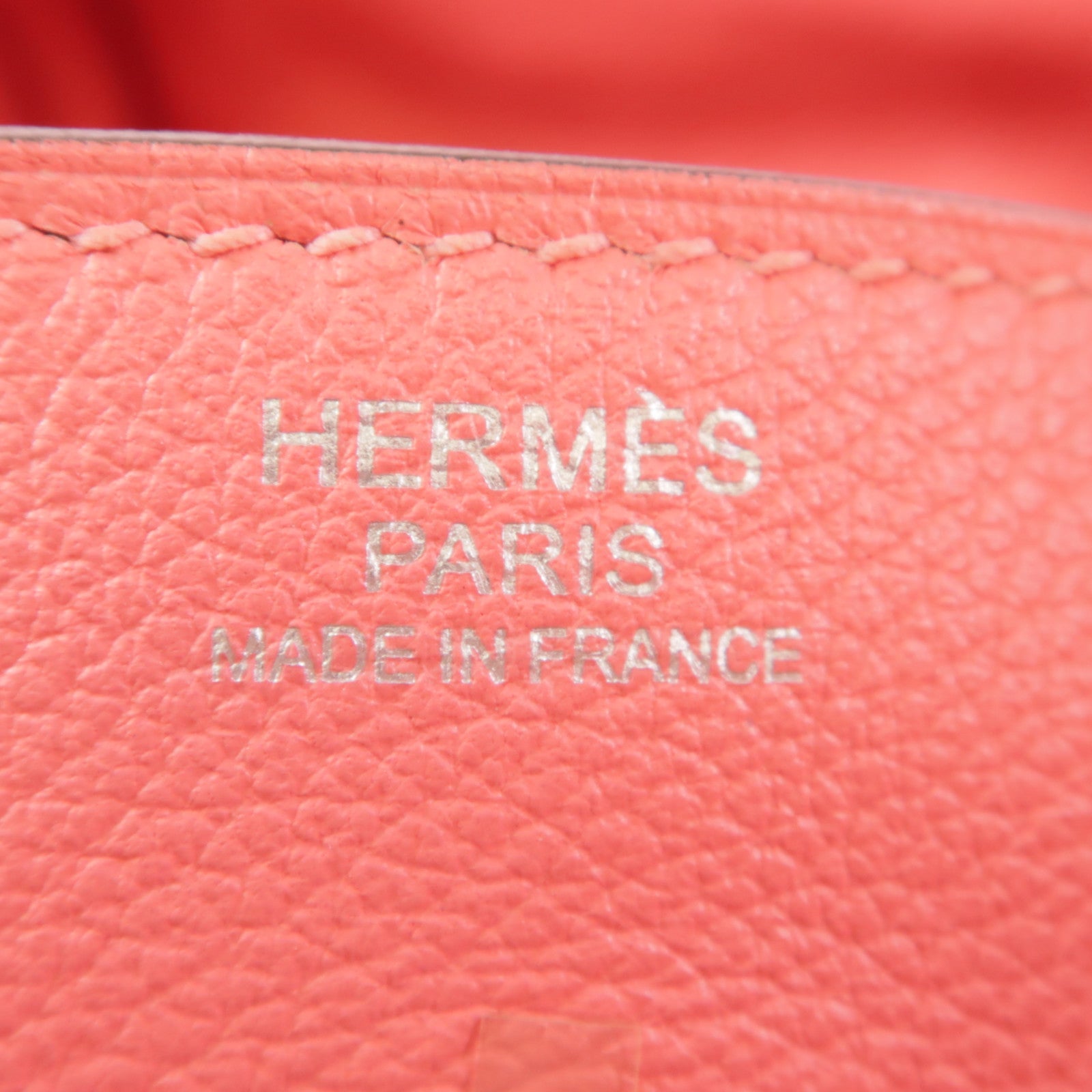 HERMES Evercolor皮革Lindy 30銀扣手挽肩背兩用袋Rose Azalee