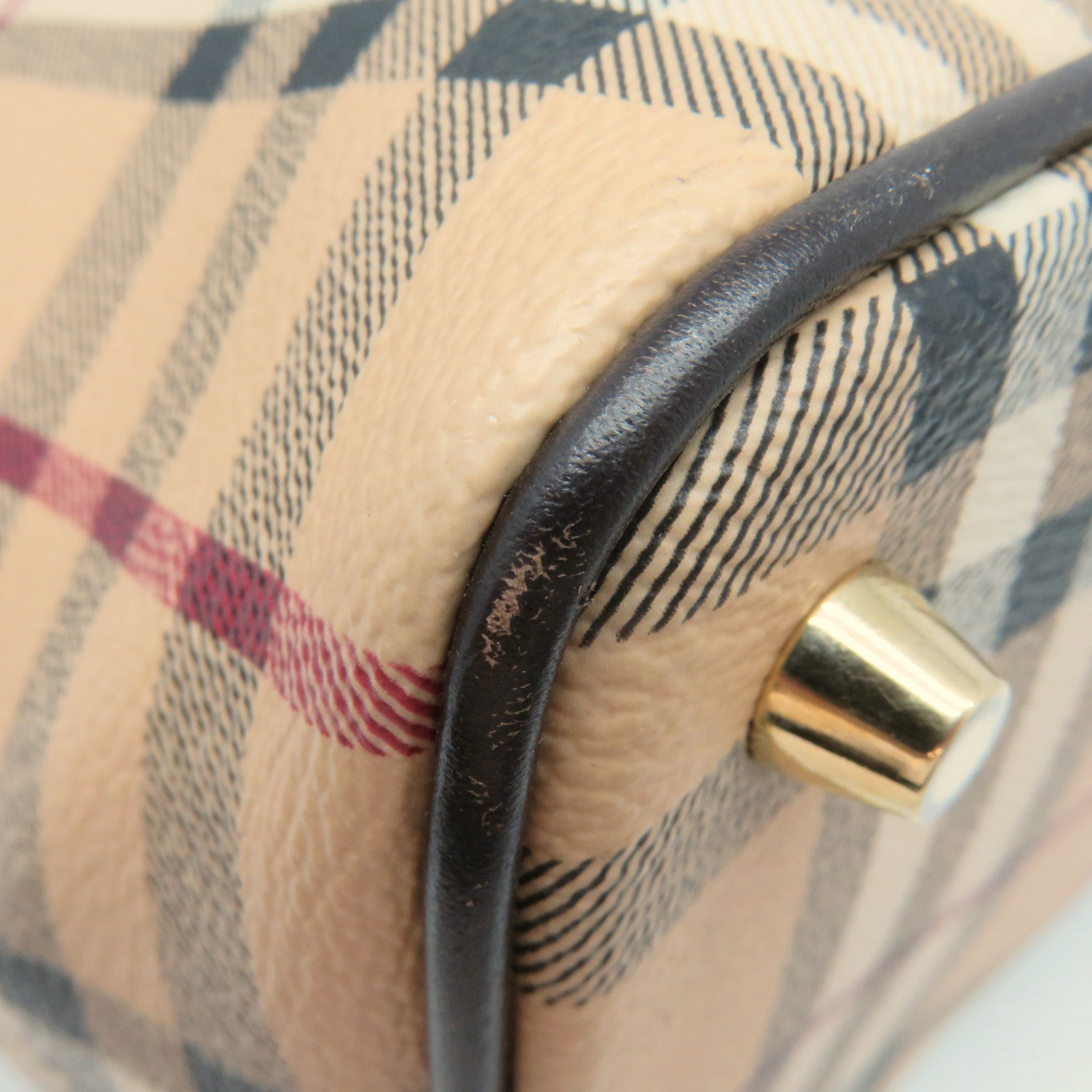 BURBERRY 【激減優惠】塗層帆布Tote Bag金扣肩背袋啡色