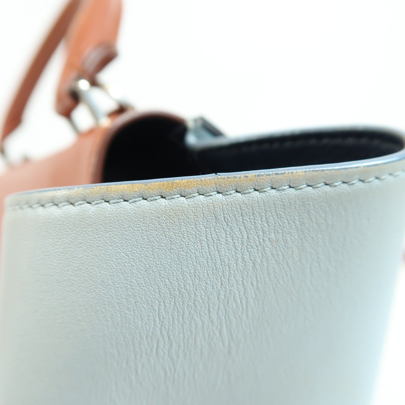 CELINE 牛皮皮革Trapeze銀扣手挽肩背兩用袋