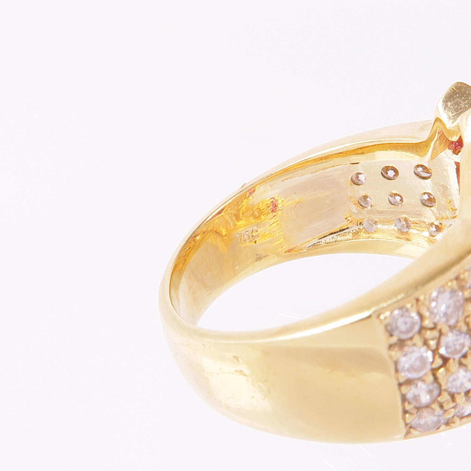 JEWELRY 【激減優惠】18K黃金Ruby Diamond Ring紅寶石/鑽石戒指US#6.5