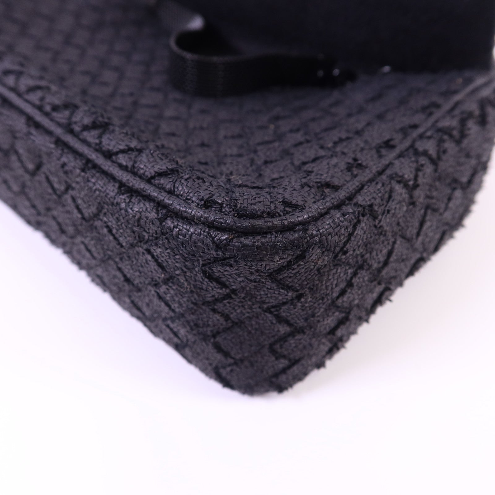 BOTTEGA VENETA 藤料Handbag黑扣手挽袋
