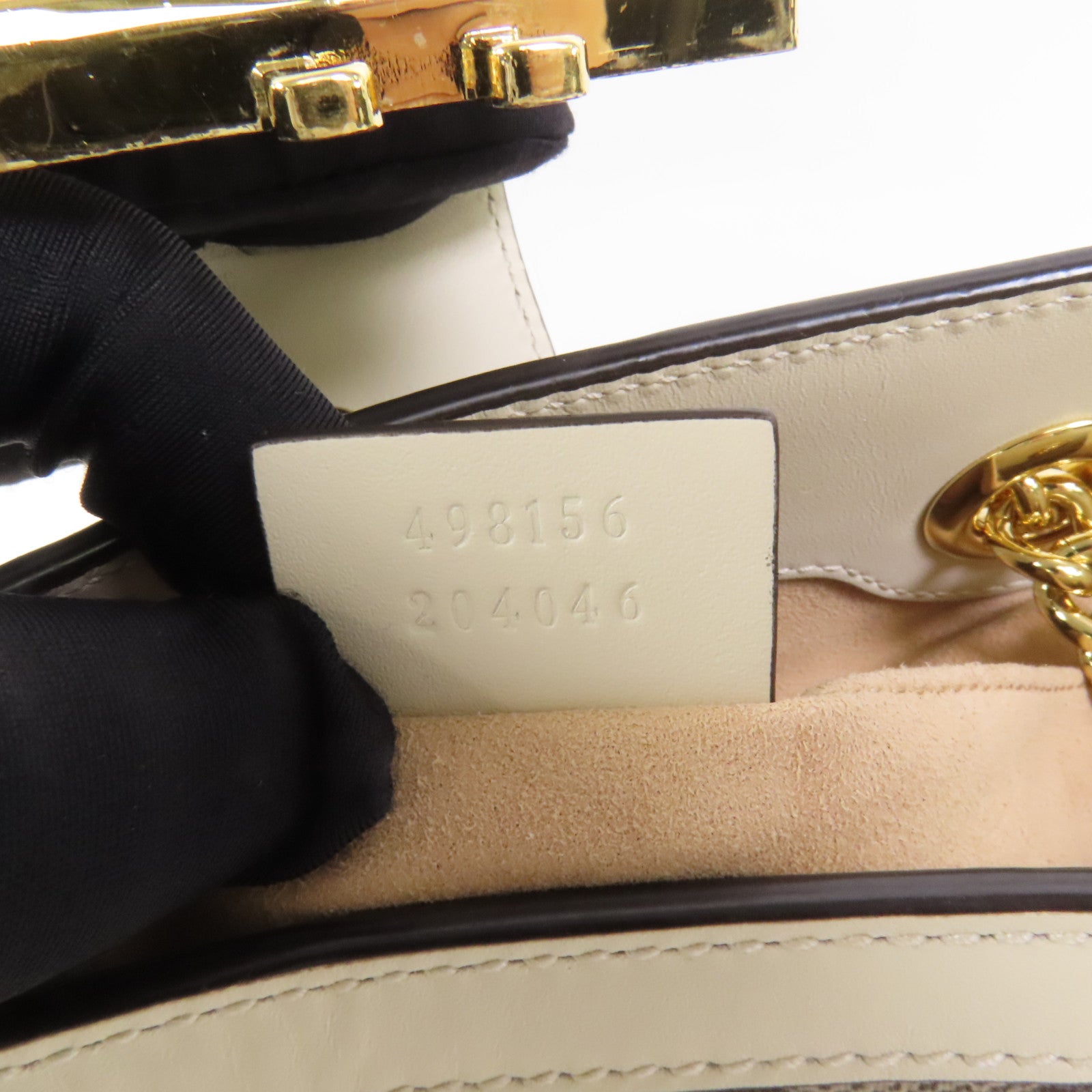 GUCCI 塗層帆布Padlock金扣鏈帶肩背袋