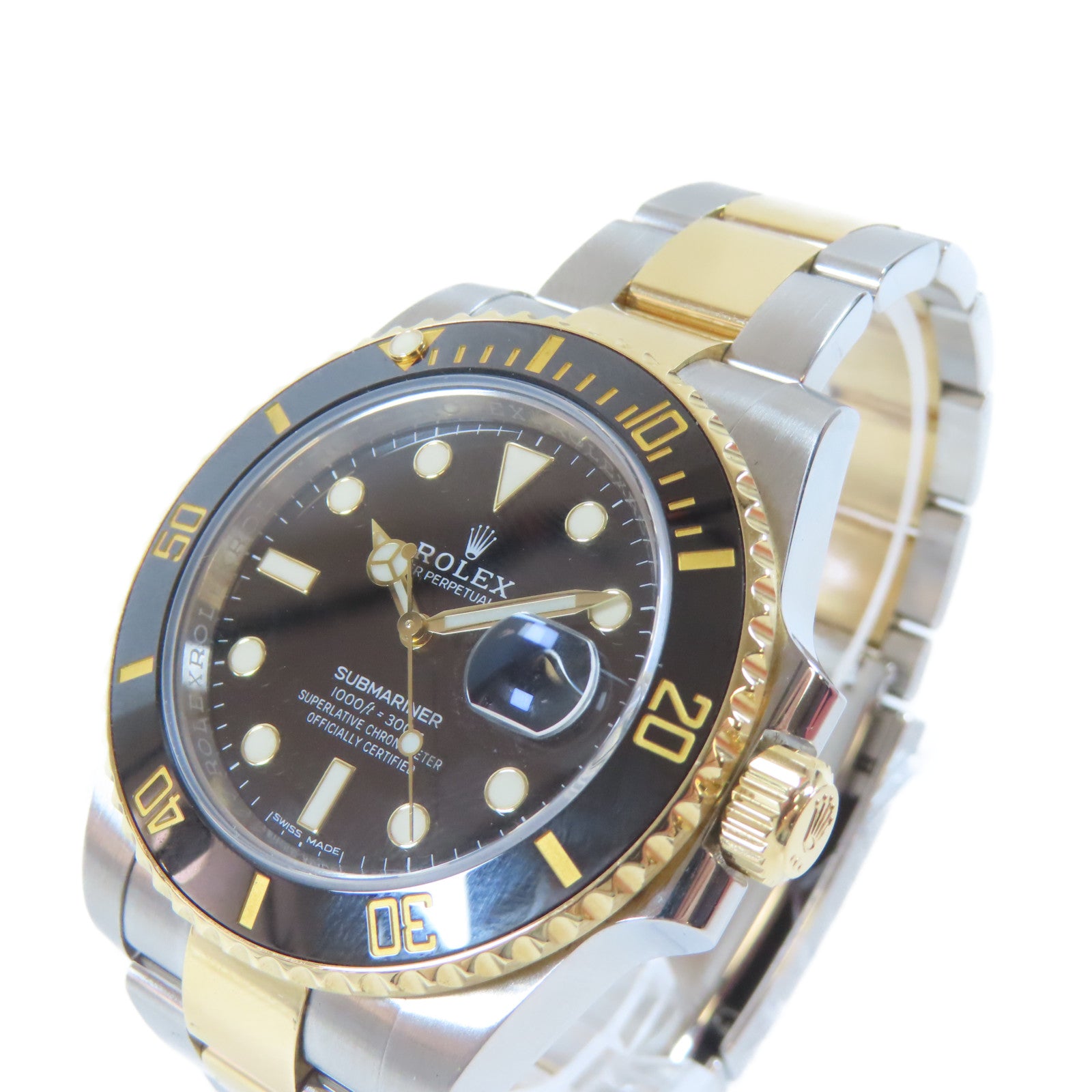 ROLEX Submarinar Date 18K黃金/不鏽鋼手錶自動機芯黑色