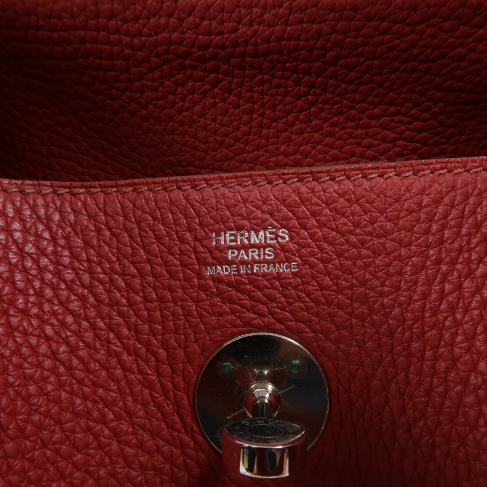 HERMES Togo皮革Lindy 30手挽肩背兩用袋Rouge Garance