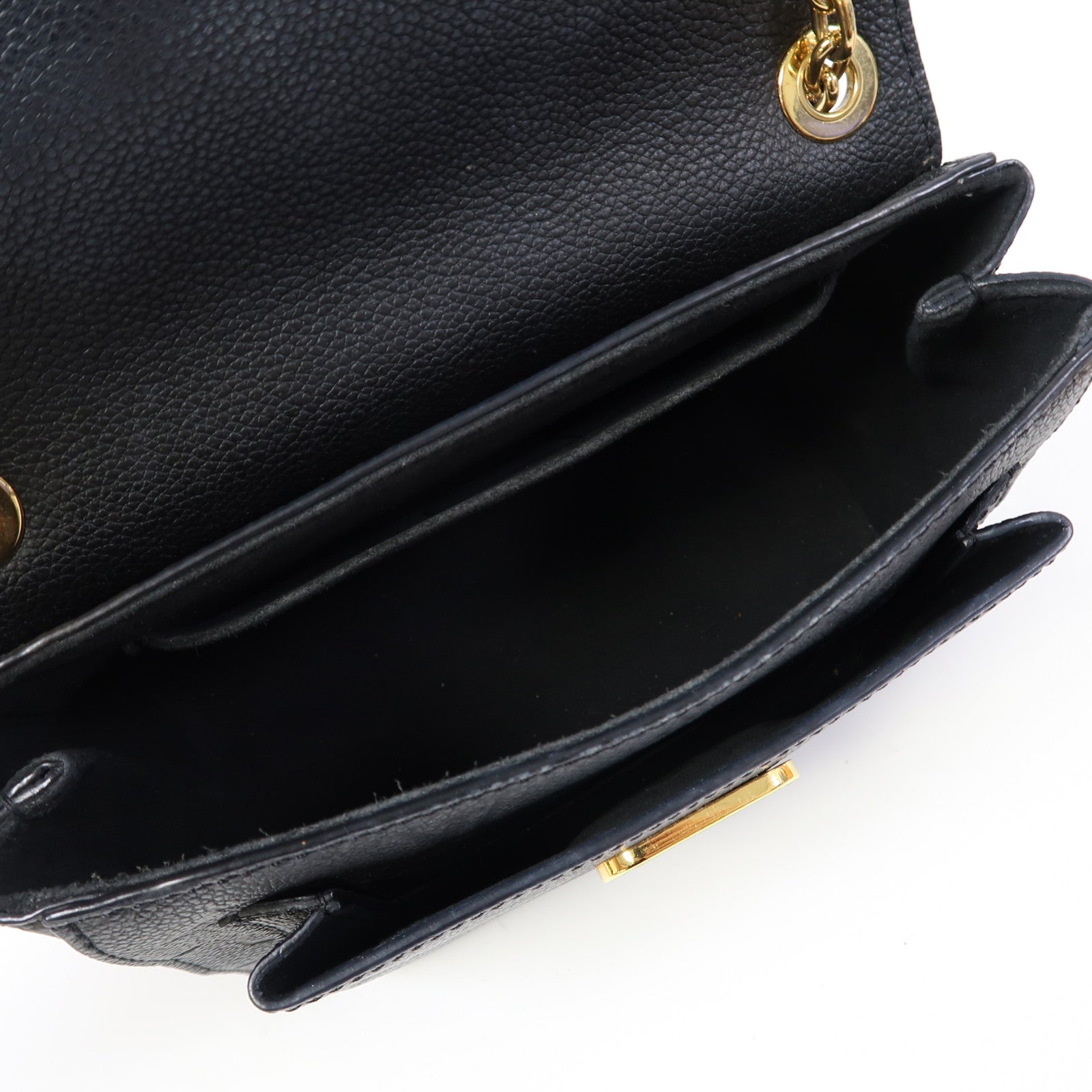 LOUIS VUITTON Monogram Empreinte Vavin BB Shoulder Bag金扣鏈帶肩背袋黑色