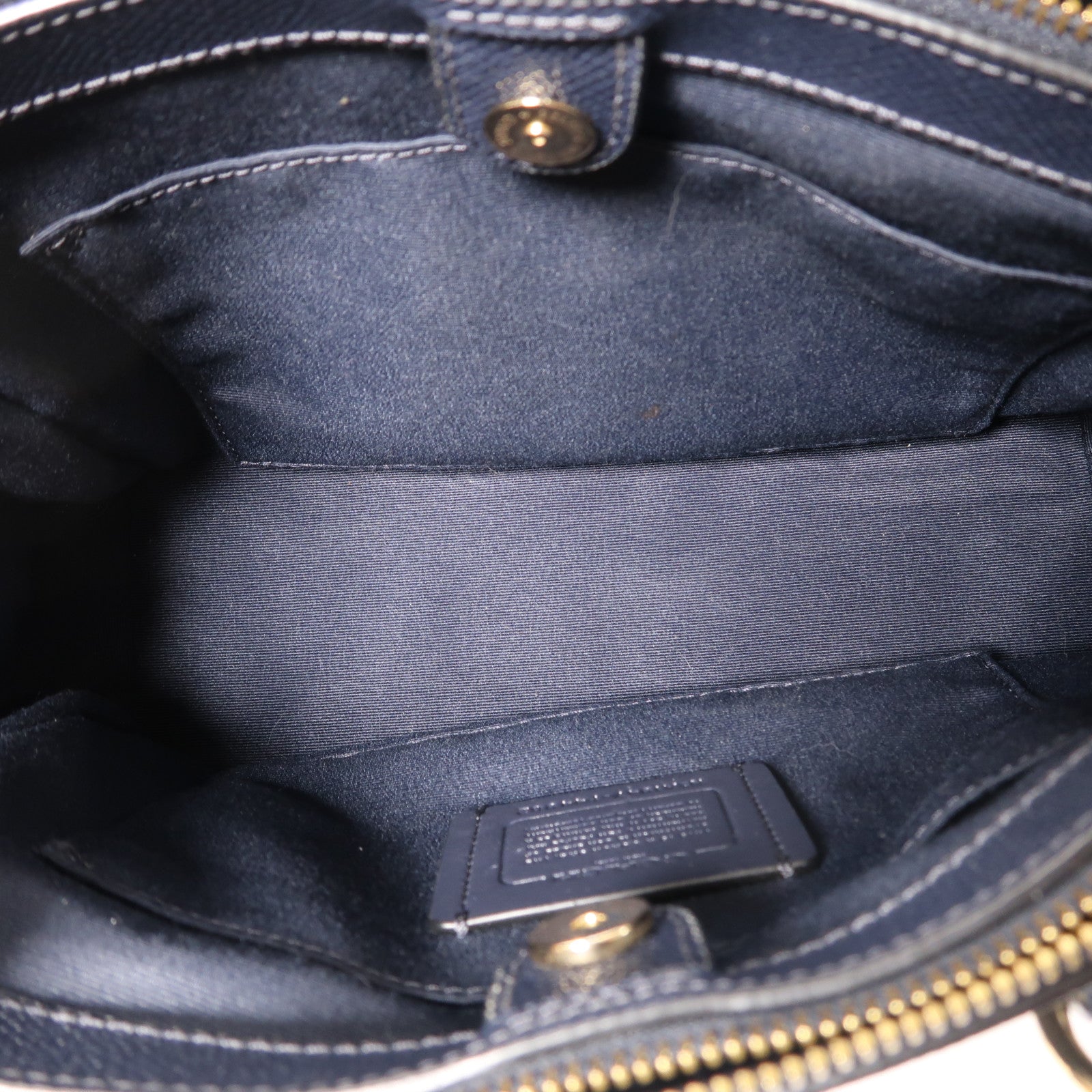 COACH 【激減優惠】牛皮皮革Shoulder Bag金扣手挽肩背兩用袋藍色