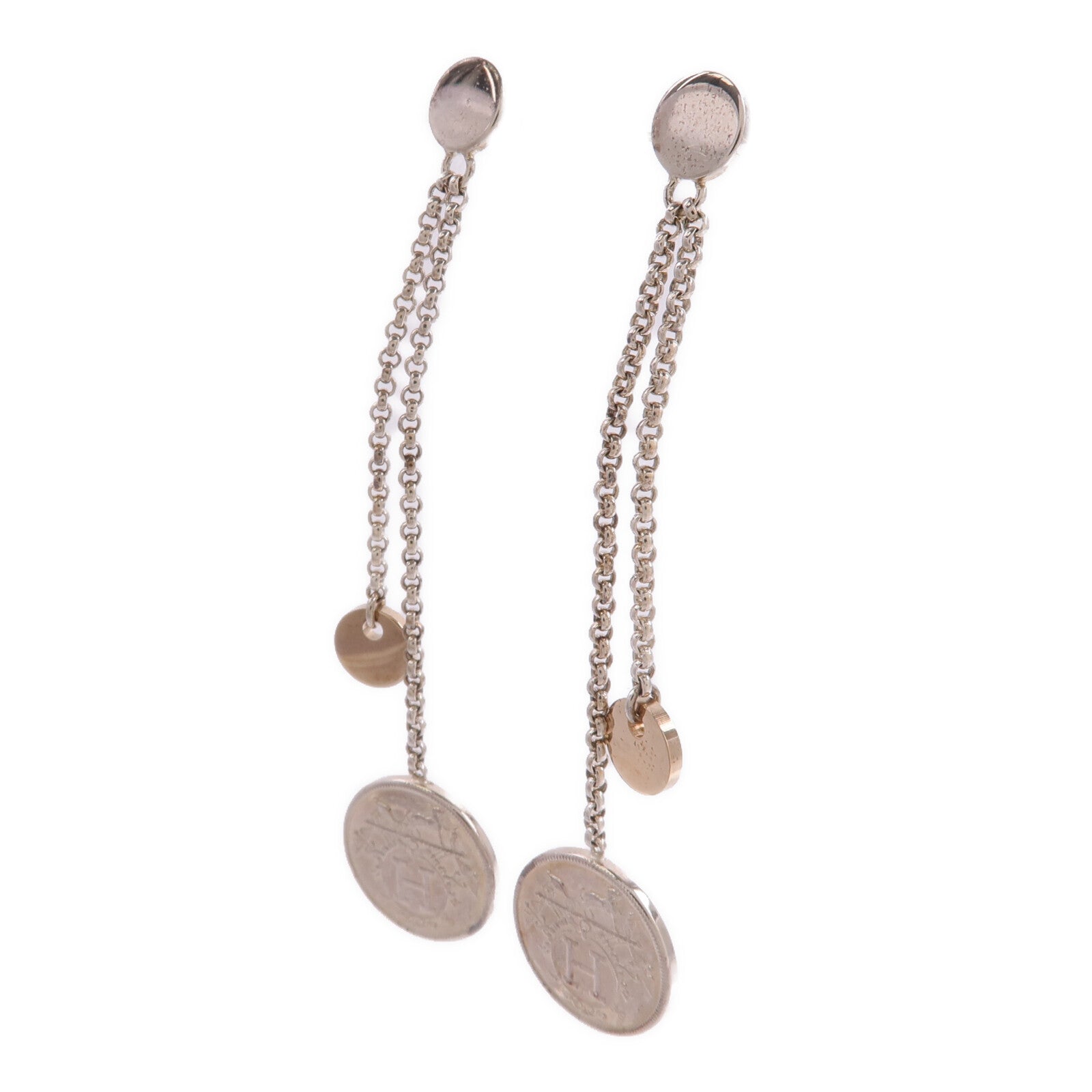 HERMES 925純銀/18K玫瑰金Ex-Libris Earrings耳環
