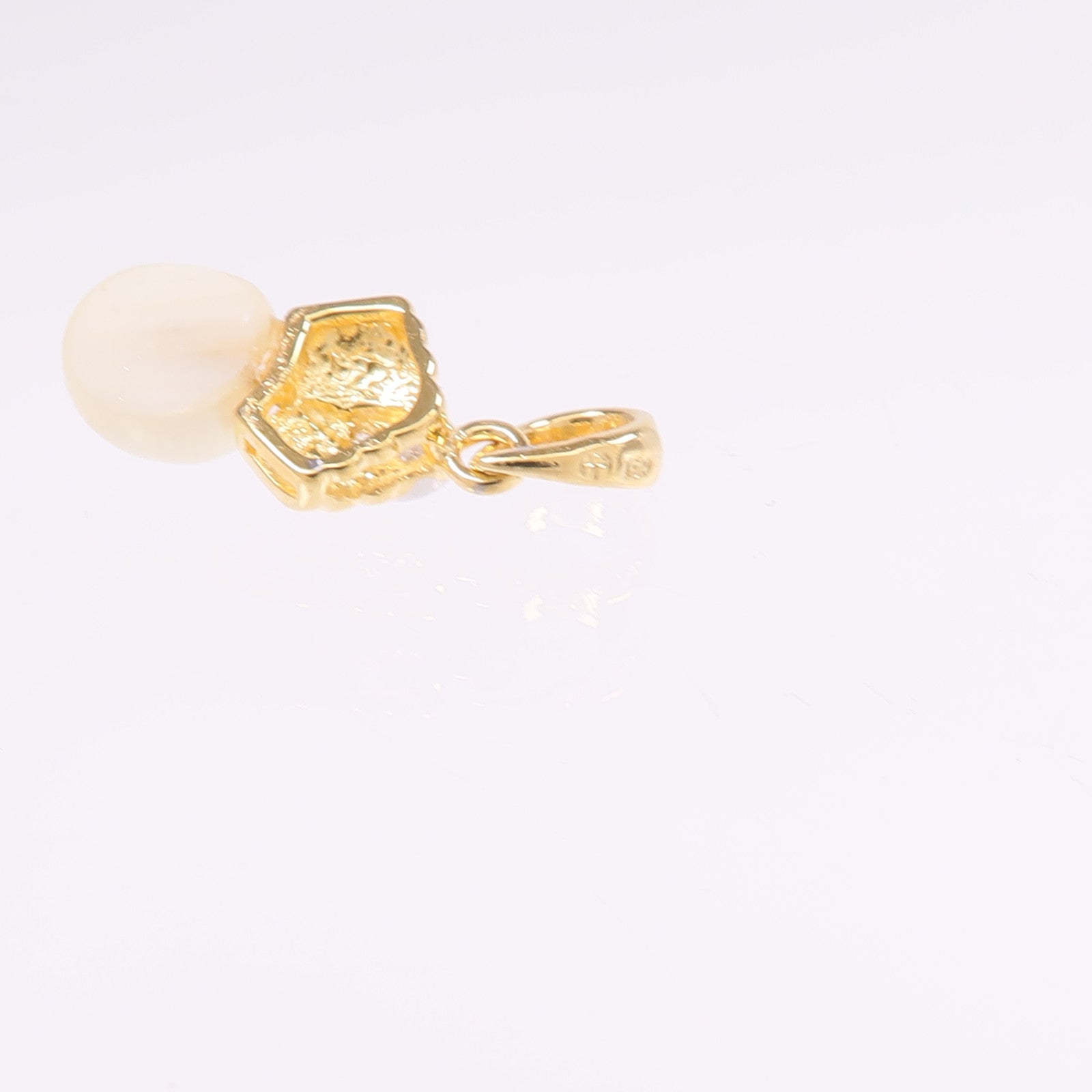 JEWELRY 18K黃金/白金Pearl Diamond Pendant Top珍珠/鑽石吊墜