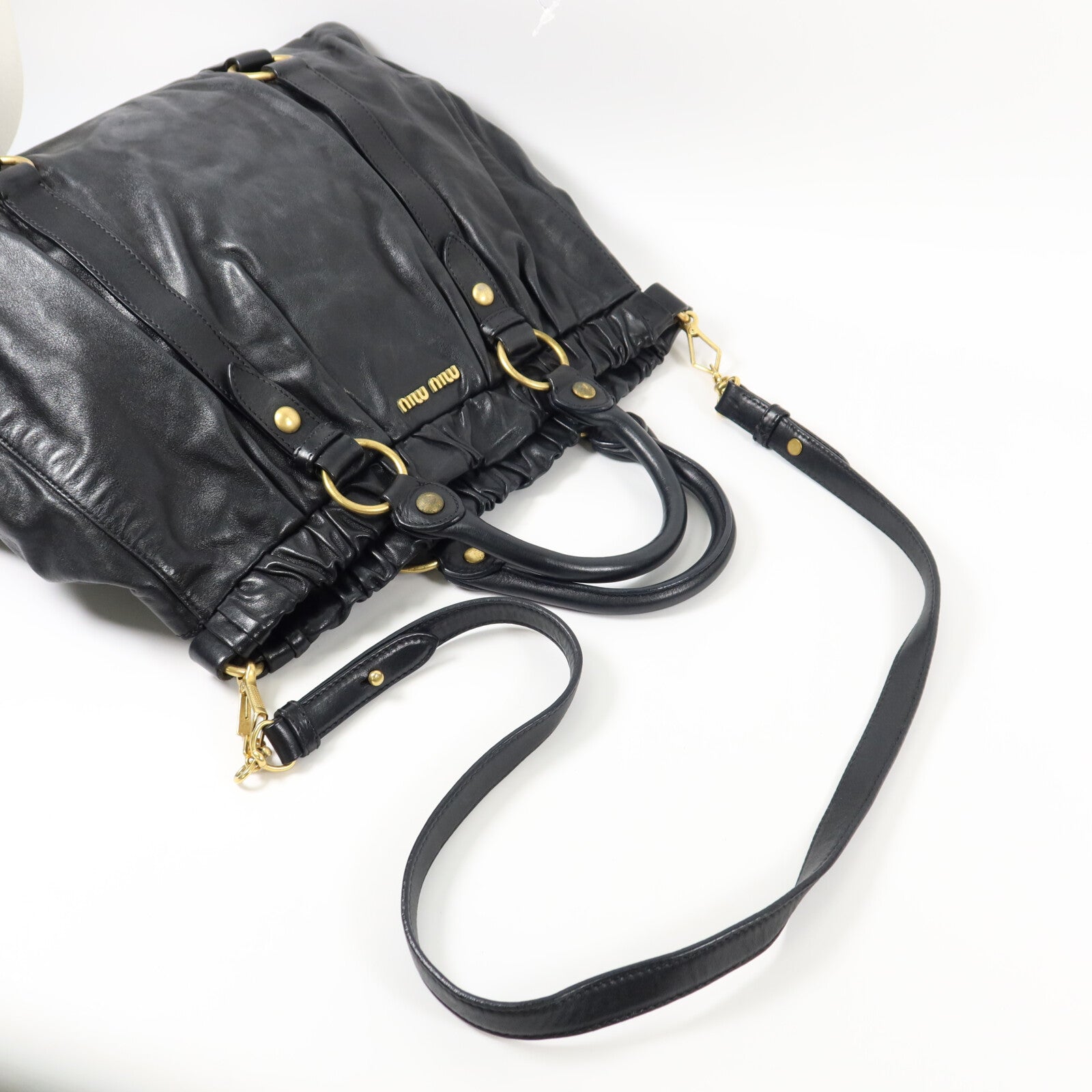 Miu Miu 牛皮皮革2 Way Shoulder手挽肩背兩用袋