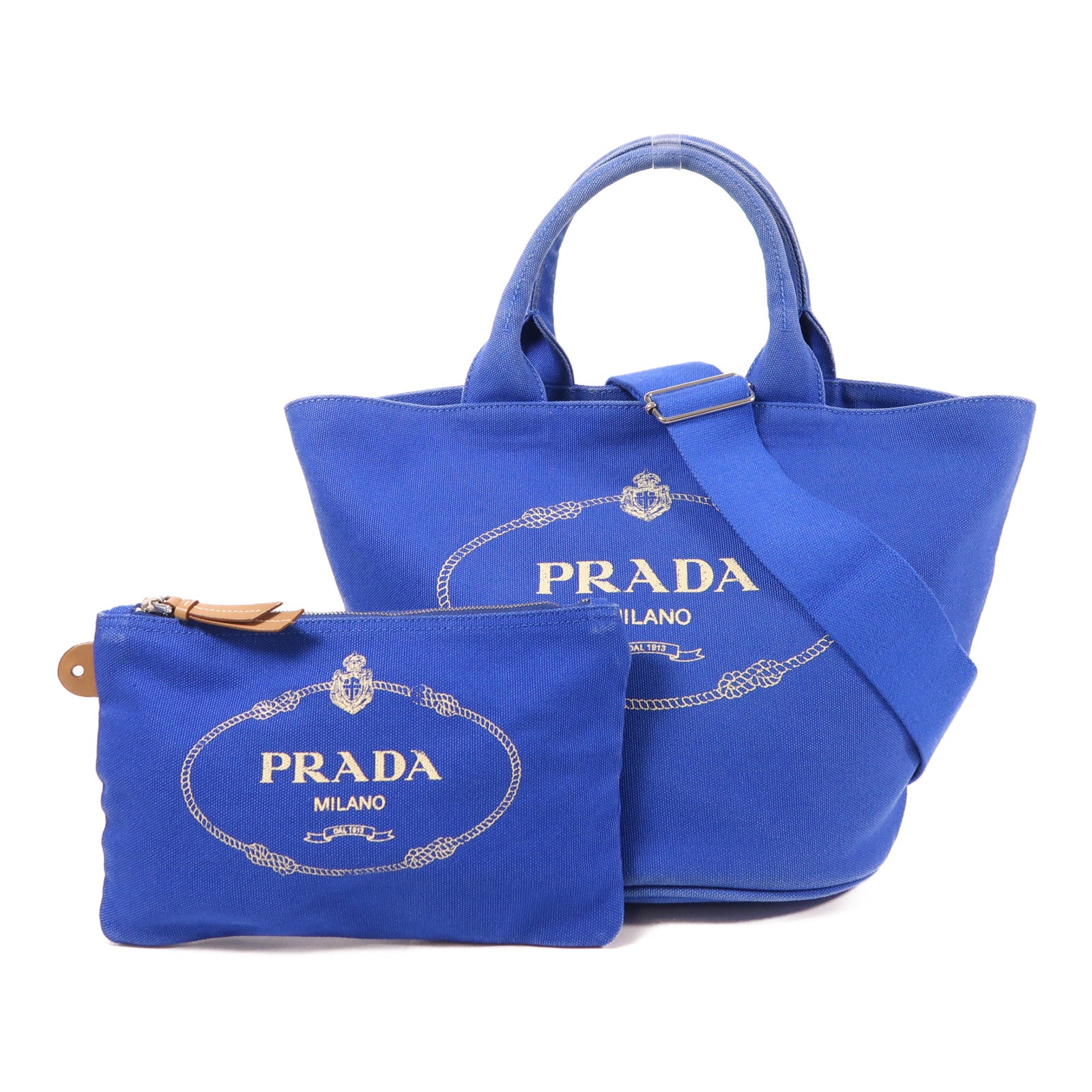 PRADA 帆布2 Way Shoulder銀扣手挽肩背兩用袋