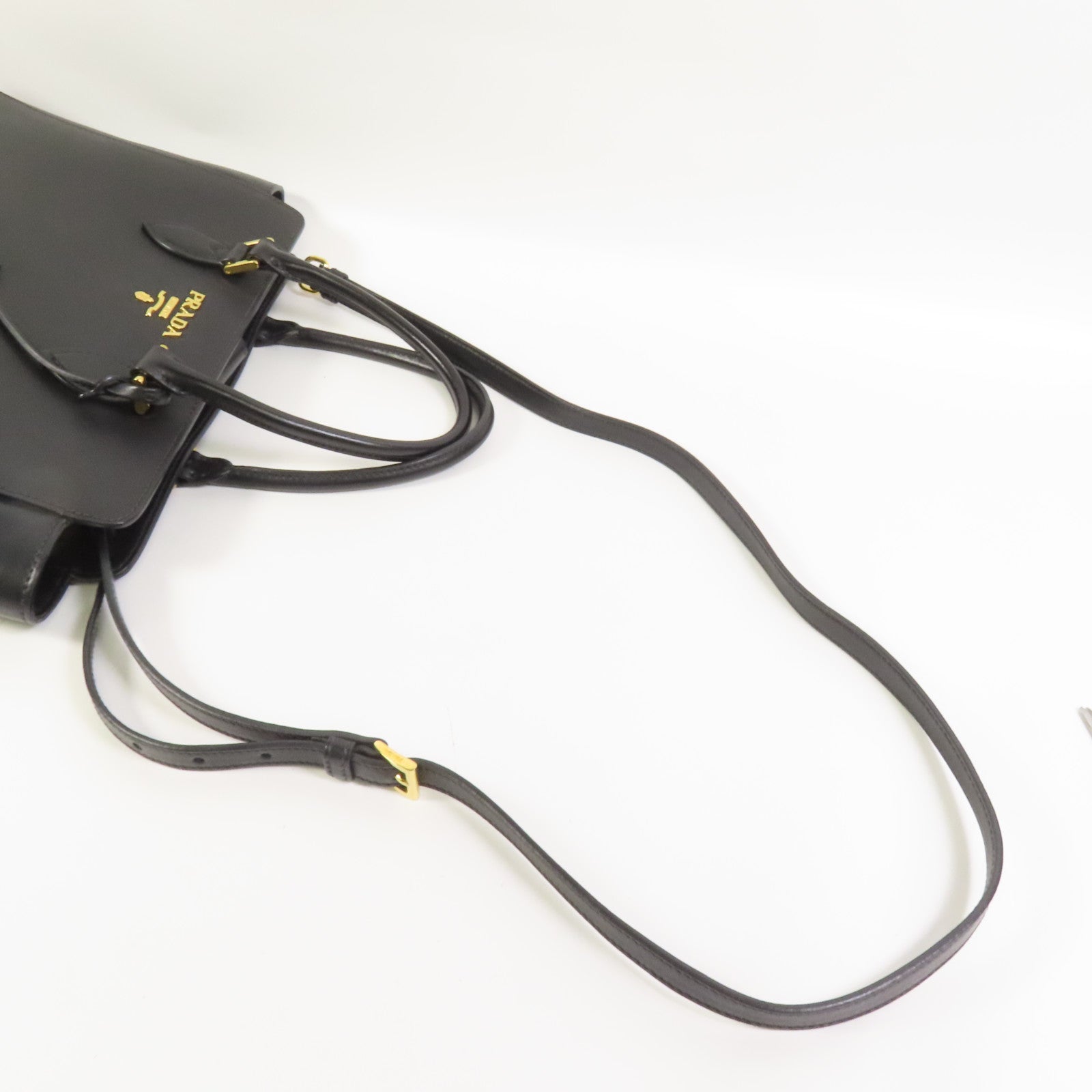 PRADA 牛皮皮革Shoulder Bag金扣手挽肩背兩用袋