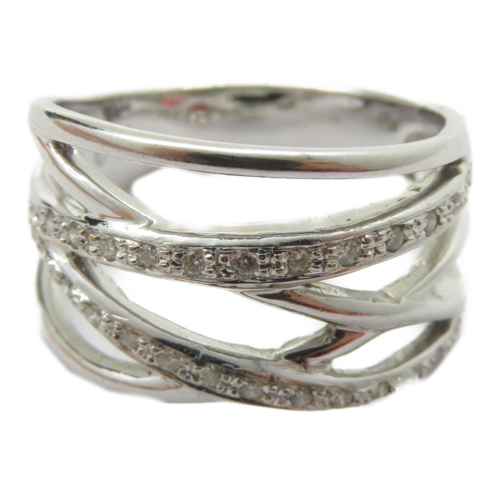 JEWELRY 【激減優惠】18K白金Diamond Ring 0.13ct鑽石戒指US#6.75