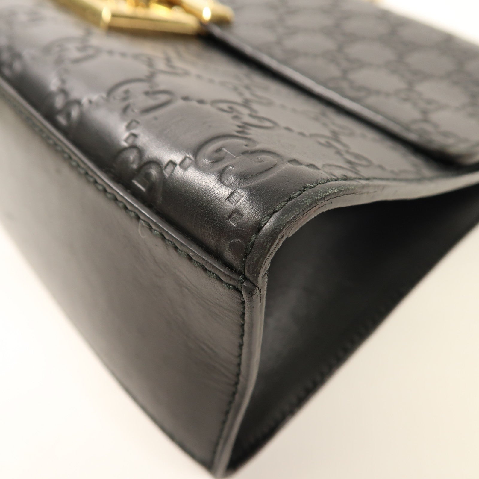 GUCCI 牛皮皮革Shoulder Bag金扣鏈帶肩背袋
