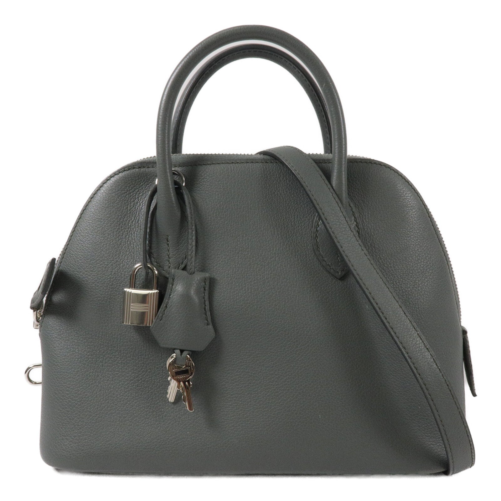 HERMES Evercolor皮革Bolide 27手挽肩背兩用袋Vert Amande