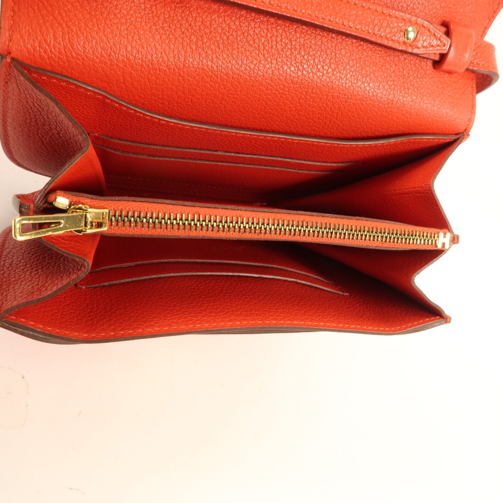 HERMES Evercolor皮革Mini Convoyeur金扣肩背袋Rouge Tomate