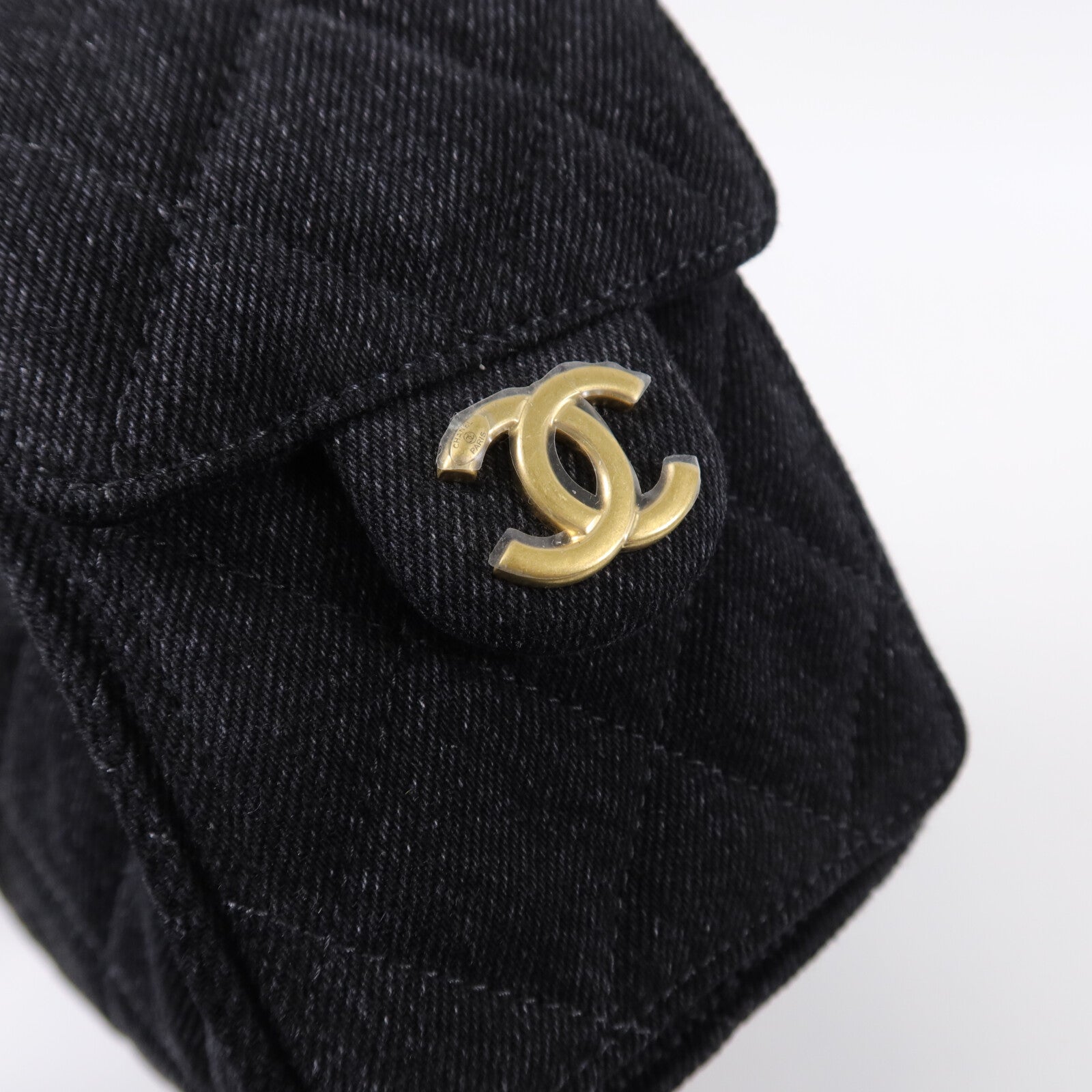 CHANEL 牛仔布Chanel 25 Mini鏈帶肩背袋