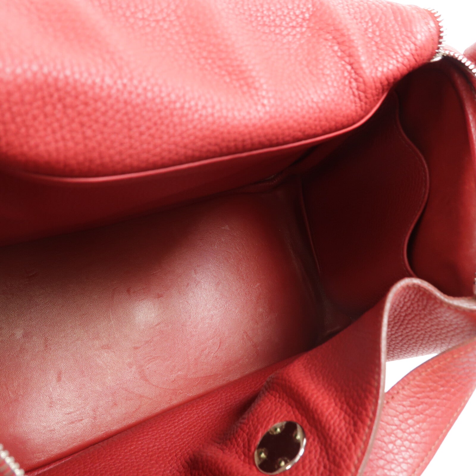 HERMES Togo皮革Lindy 30手挽肩背兩用袋Rouge Garance