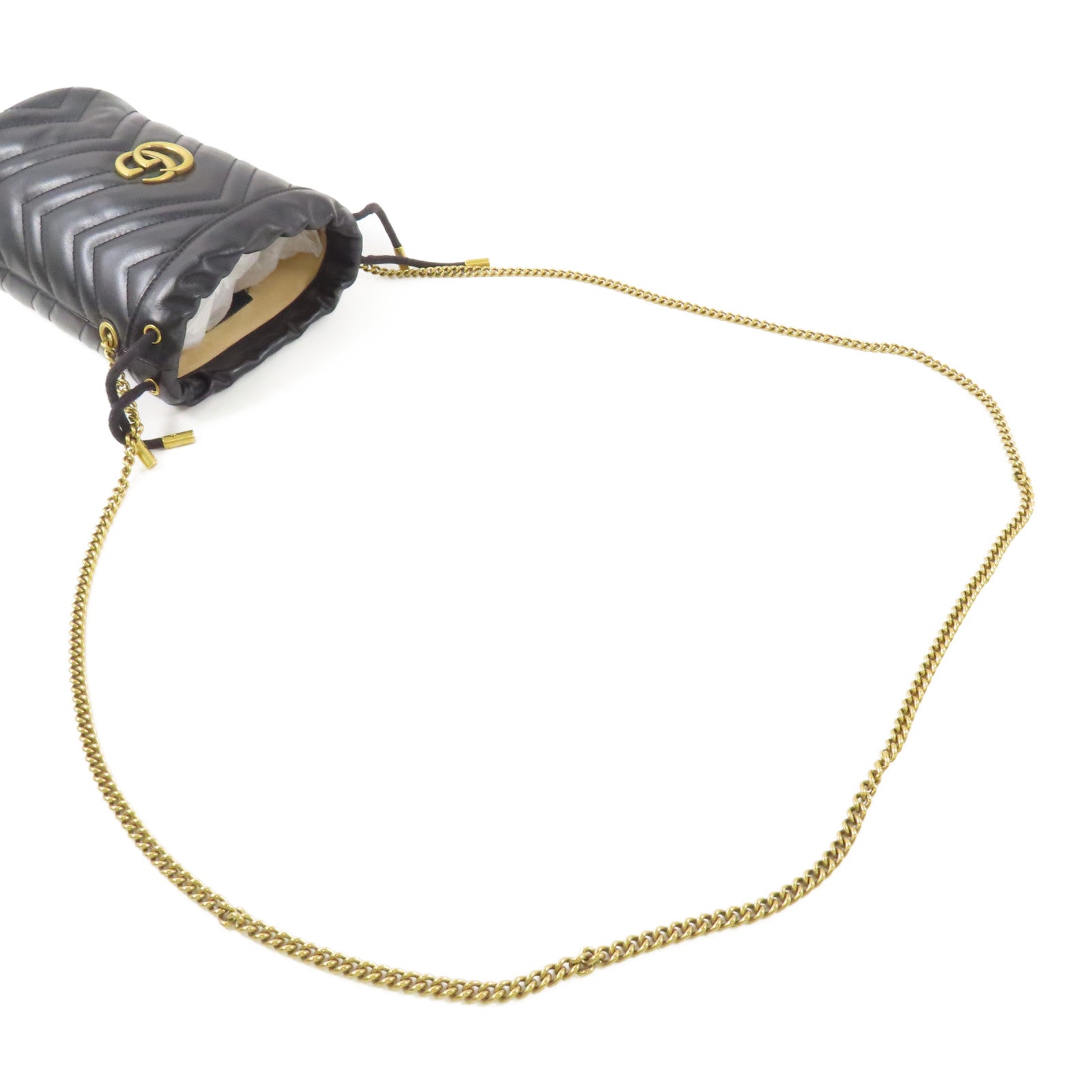 GUCCI 【激減優惠】牛皮皮革GG Marmont金扣肩背袋