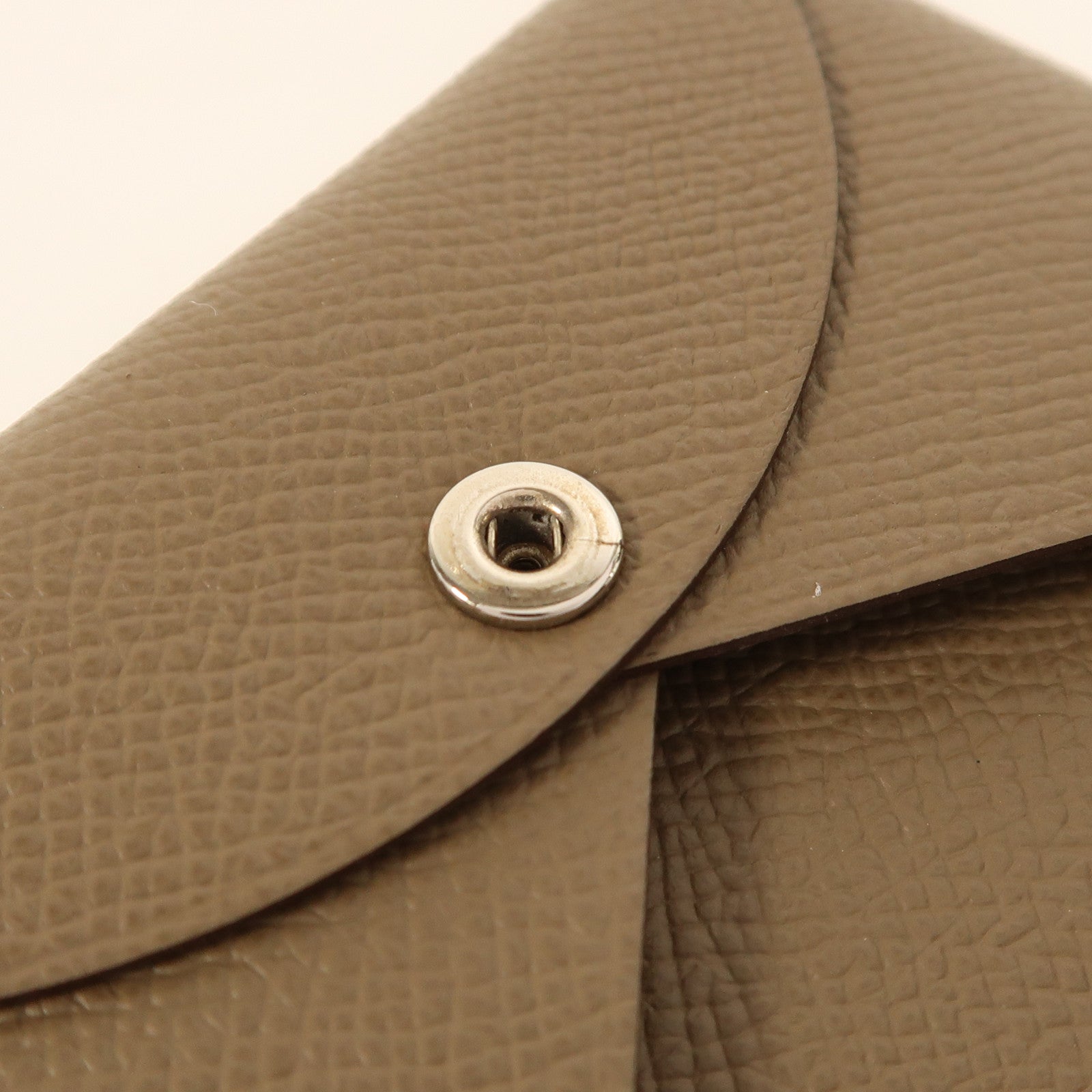 HERMES Epsom皮革Calvi Card Holder銀扣卡片套