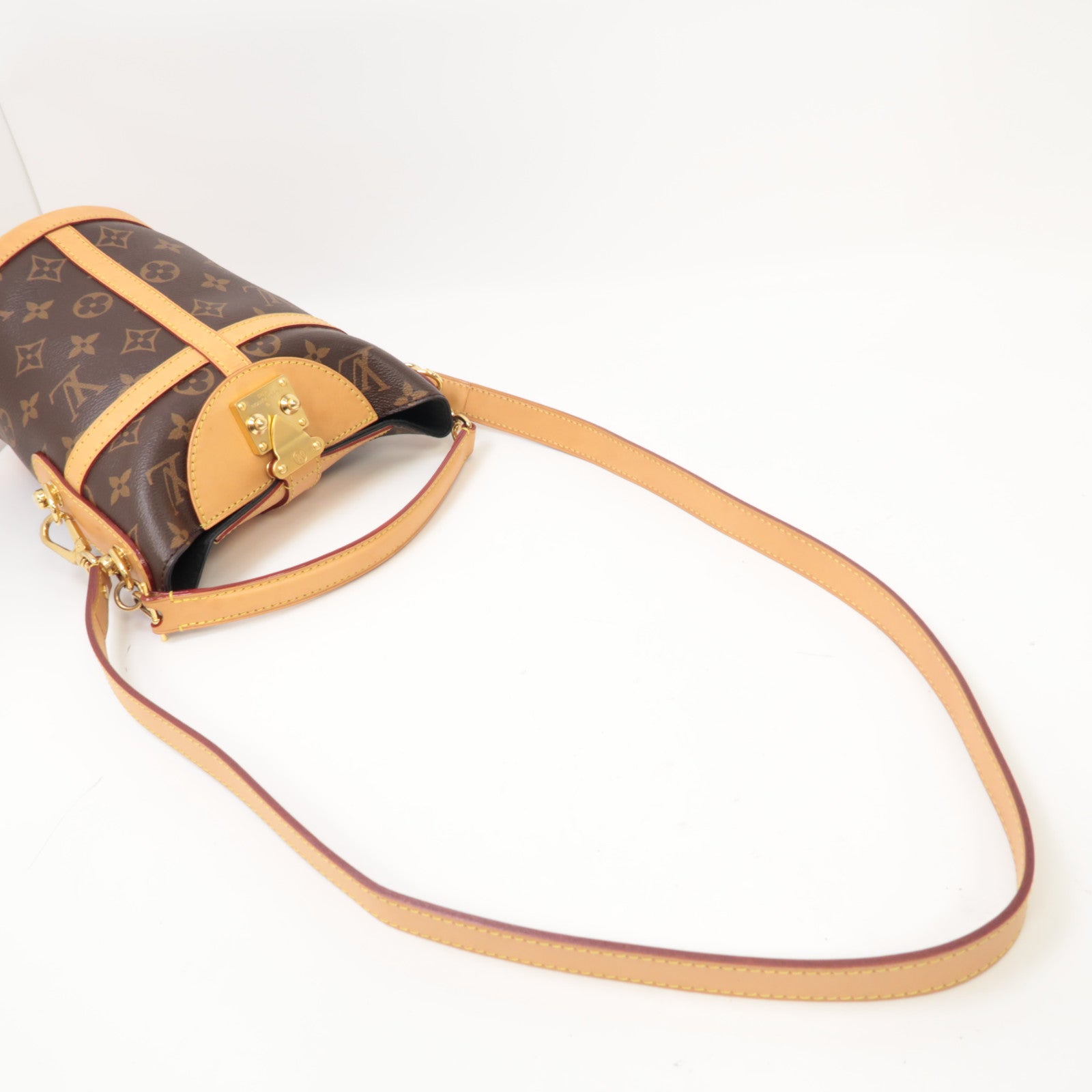 LOUIS VUITTON Monogram Duffle金扣手挽肩背兩用袋啡色