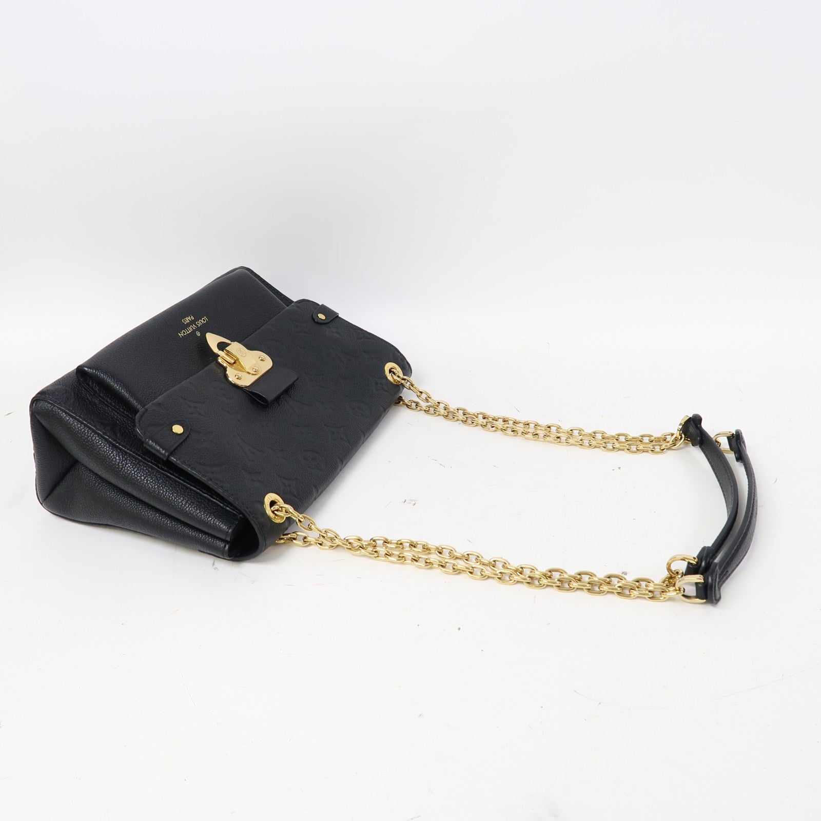 LOUIS VUITTON Monogram Empreinte Vavin PM金扣鏈帶肩背袋黑色