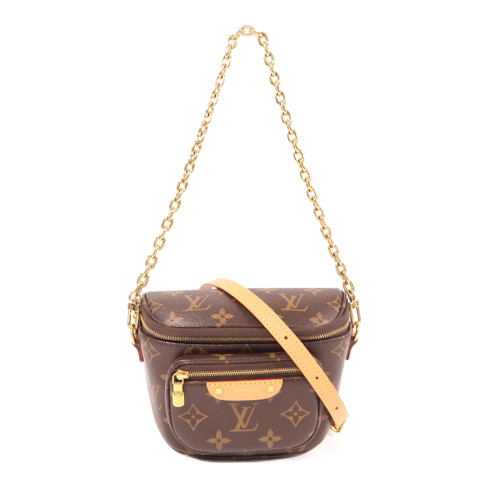 LOUIS VUITTON Monogram Mini Bumbag金扣手挽肩背兩用袋啡色