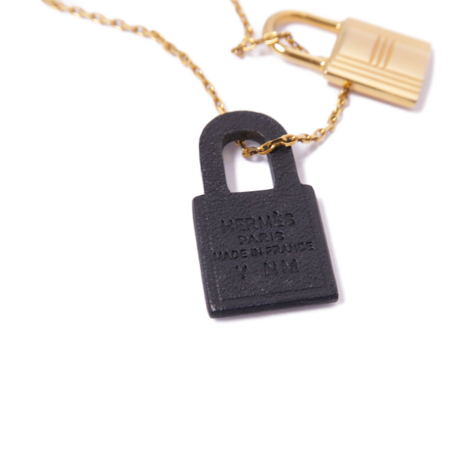 HERMES 金屬O'Kelly Necklace金扣項鍊金色/黑色