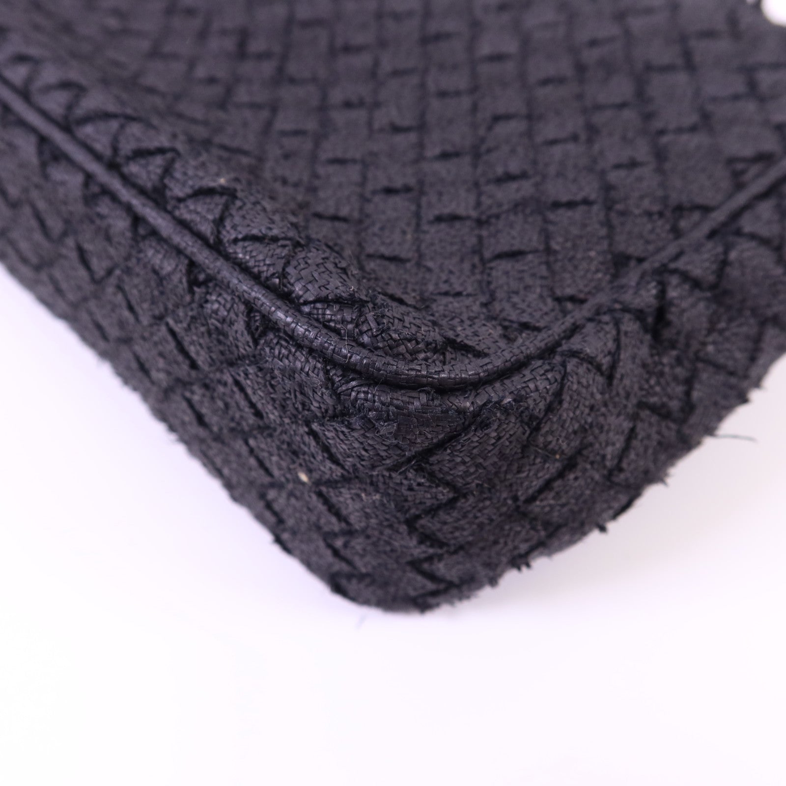 BOTTEGA VENETA 藤料Handbag黑扣手挽袋