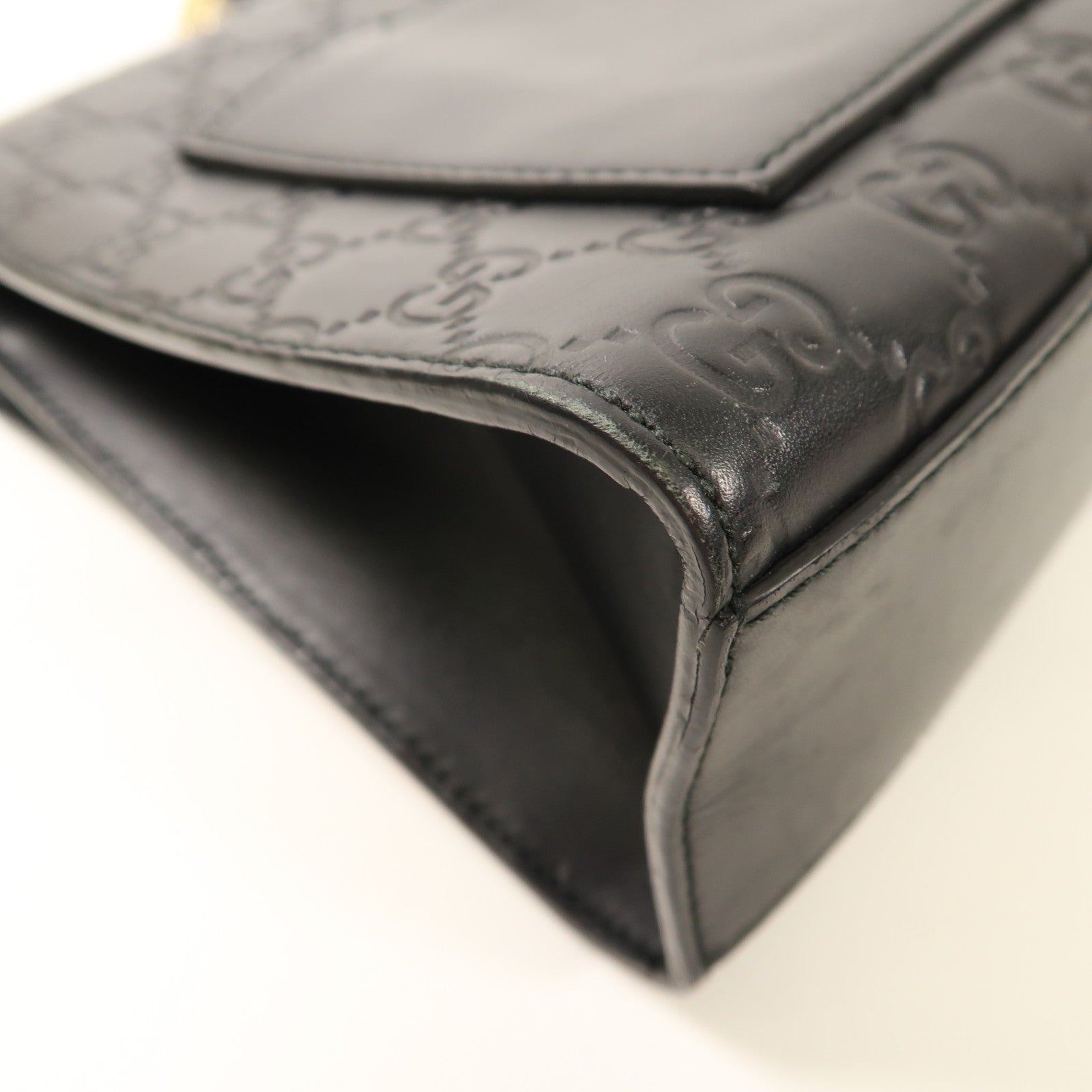 GUCCI 牛皮皮革Shoulder Bag金扣鏈帶肩背袋