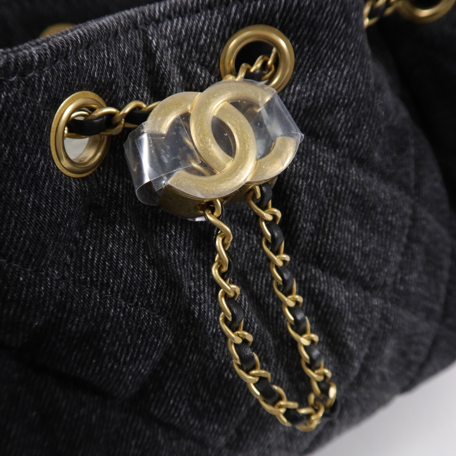 CHANEL 牛仔布Chanel 25 Mini鏈帶肩背袋