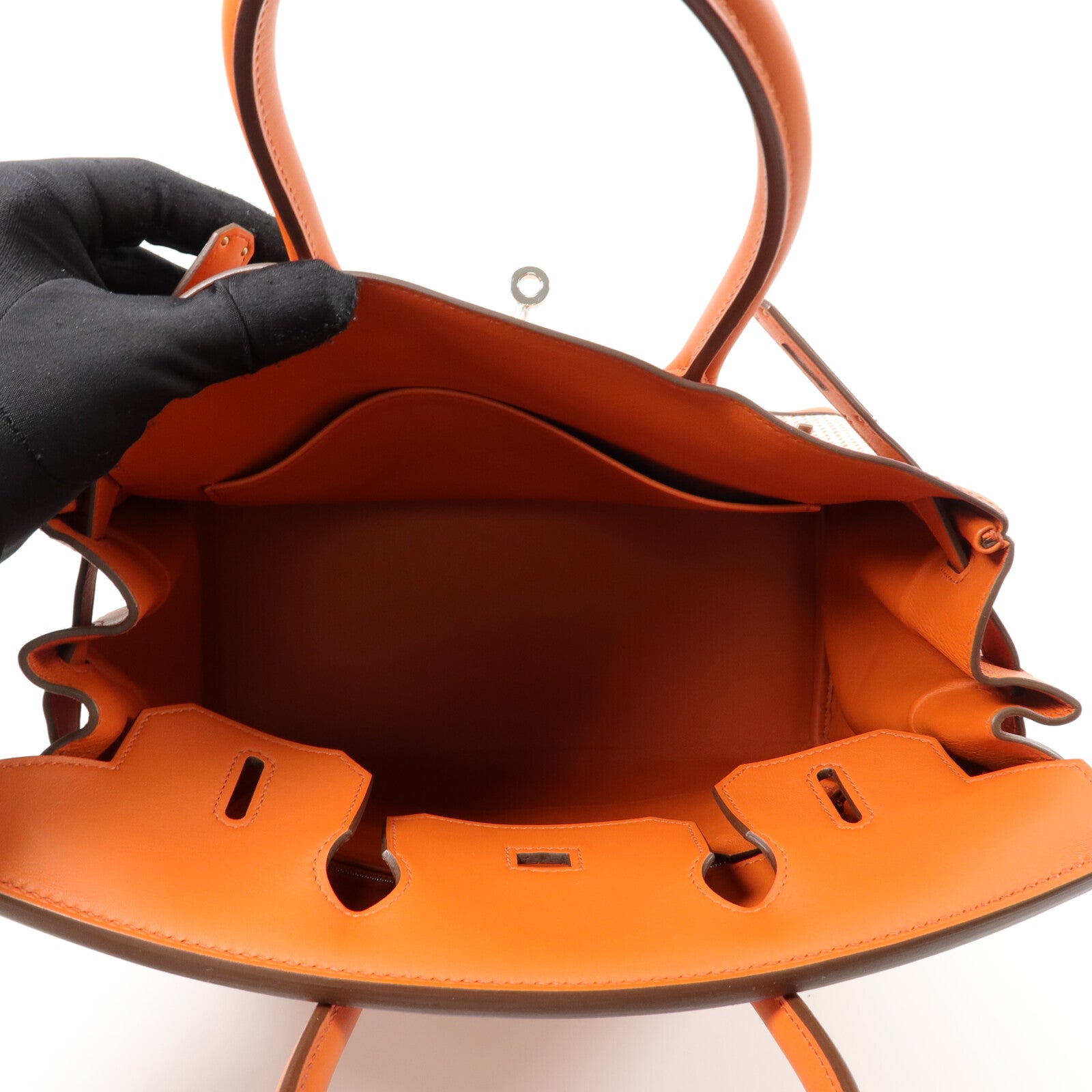 HERMES Toile Quadrille帆布Birkin 30手挽袋Terre Battue