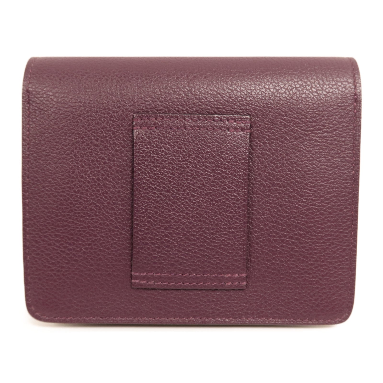HERMES Evercolour皮革Roulis Slim金扣手拿包Cassis