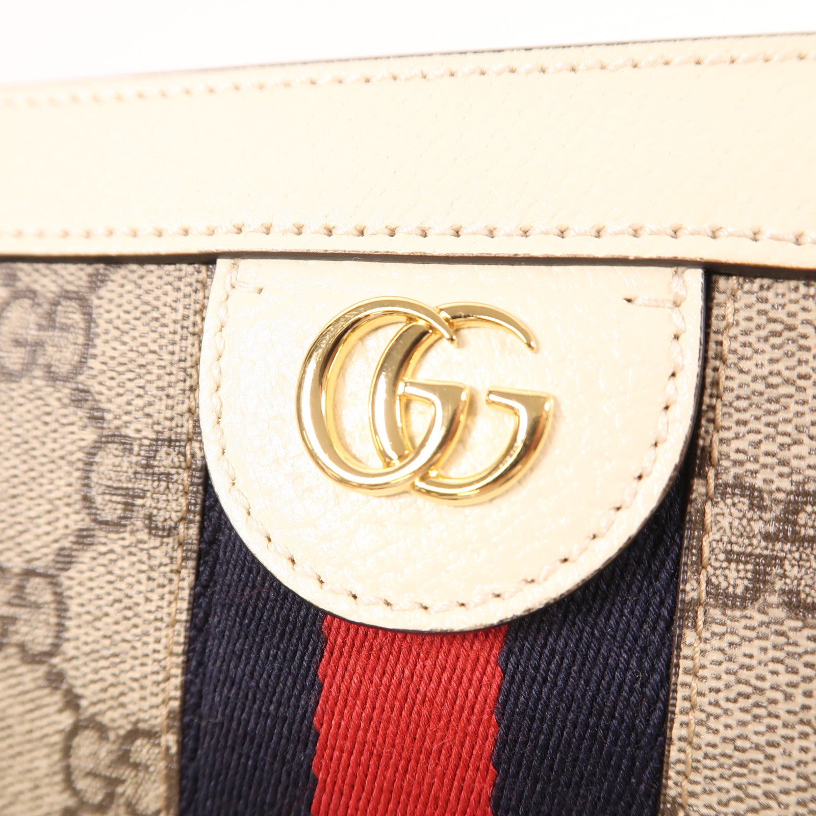 GUCCI 塗層帆布Ophidia GG金扣鏈帶肩背袋