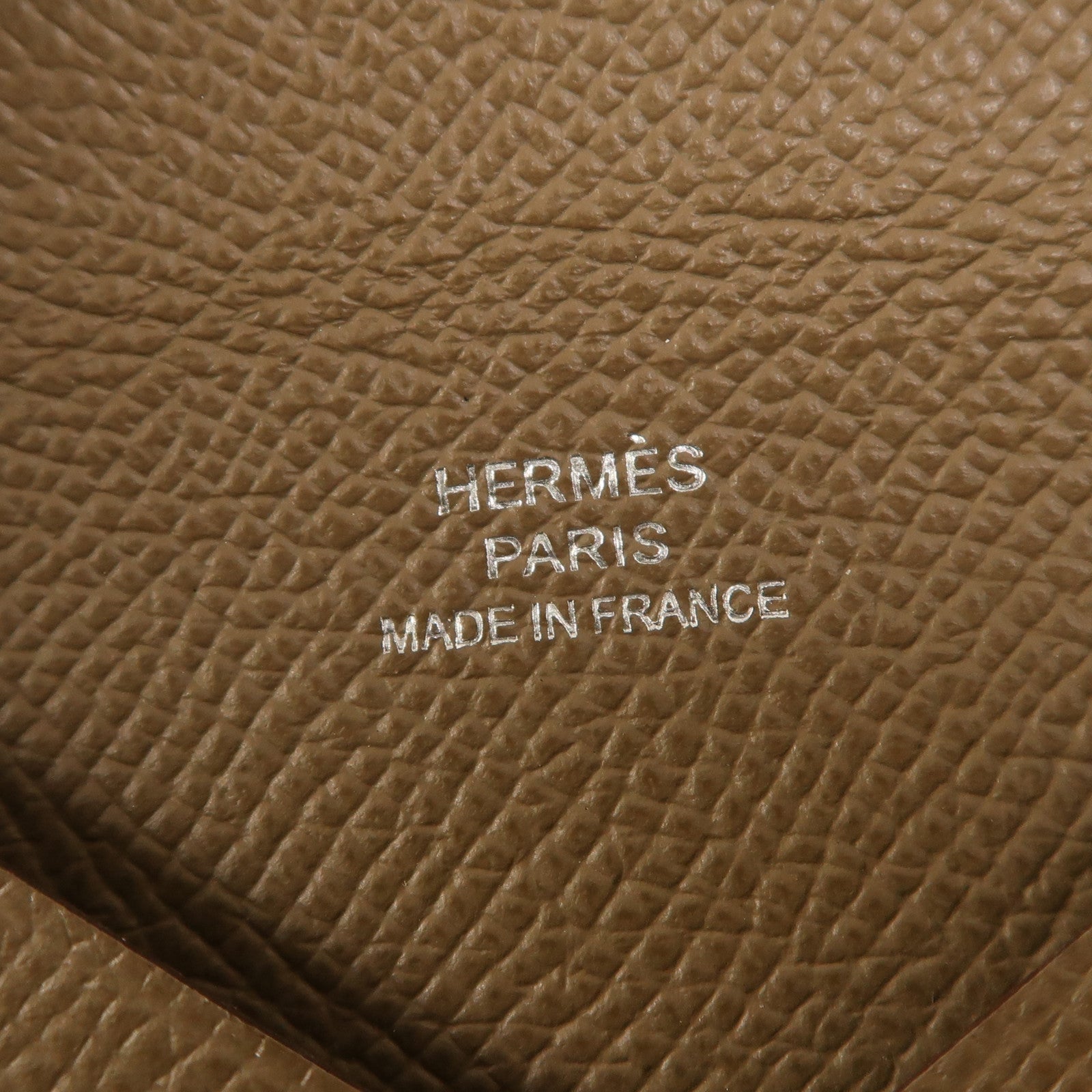 HERMES Epsom皮革Calvi Card Holder銀扣卡片套
